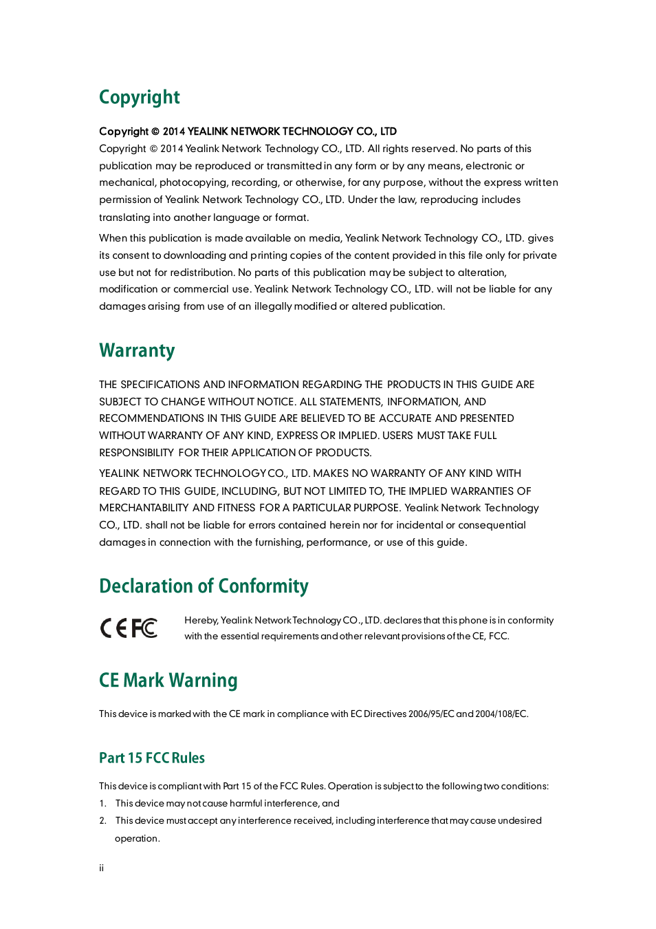 Yealink SIP-T19 User Manual | Page 2 / 126