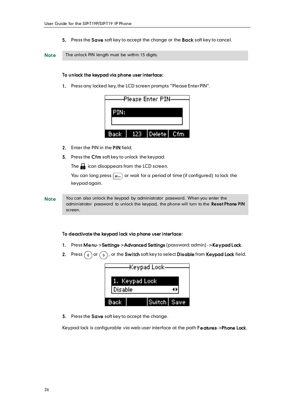 Yealink SIP-T19 User Manual | Page 36 / 126