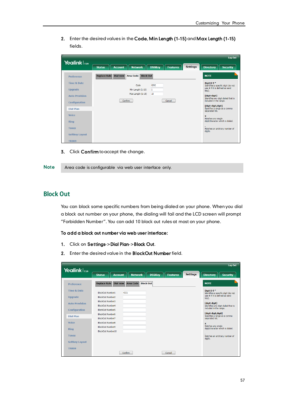 Block out | Yealink SIP-T19 User Manual | Page 67 / 126