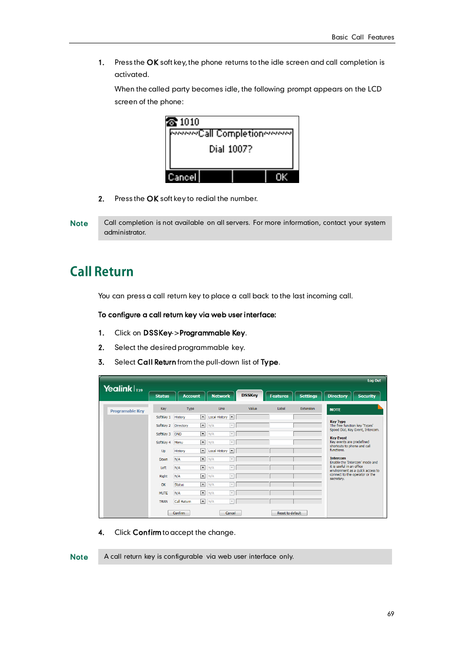 Call return | Yealink SIP-T19 User Manual | Page 79 / 126