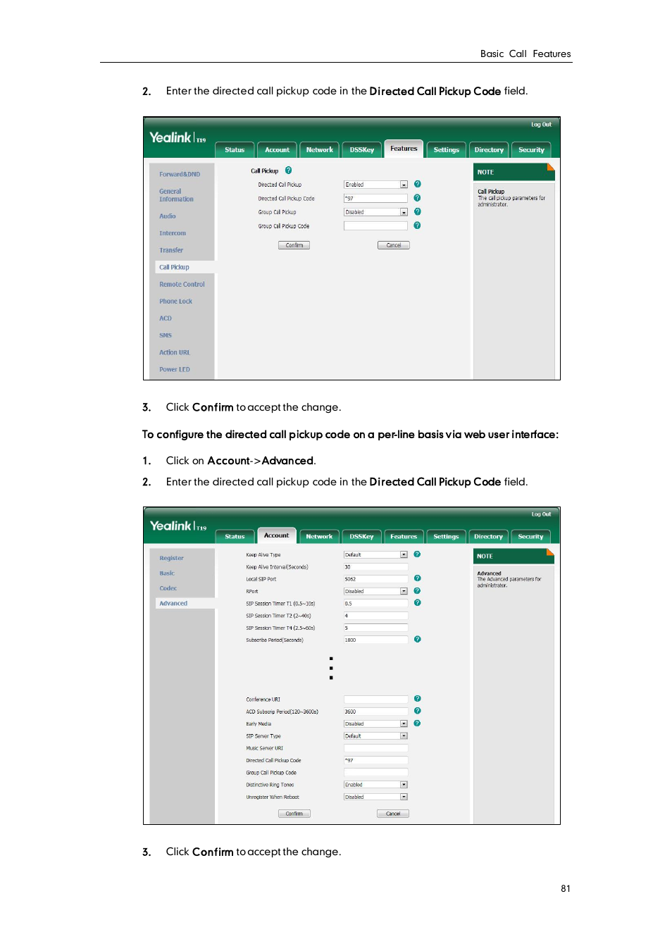 Yealink SIP-T19 User Manual | Page 91 / 126