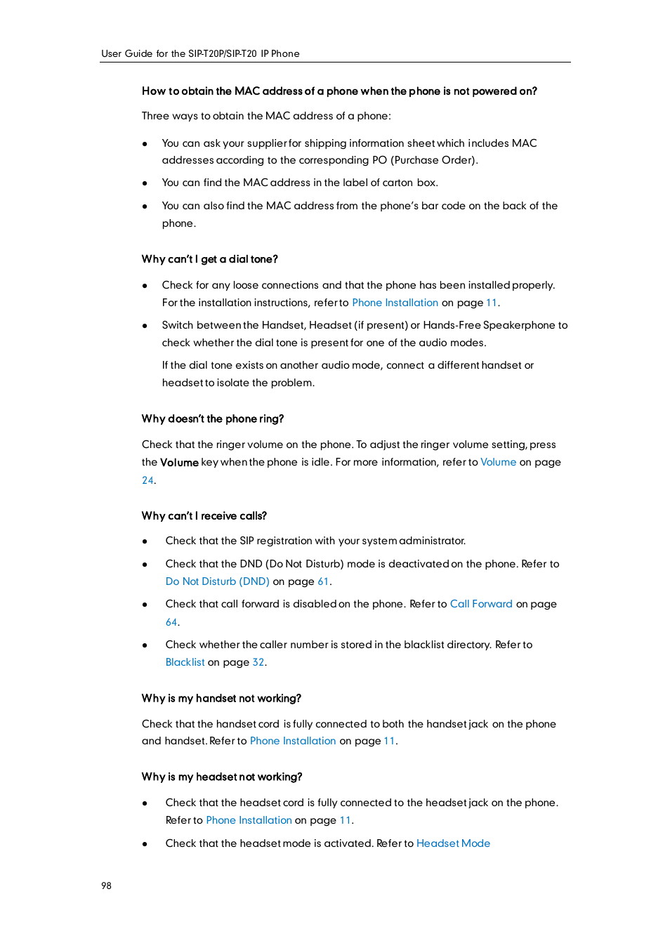 Yealink SIP-T20 User Manual | Page 110 / 126