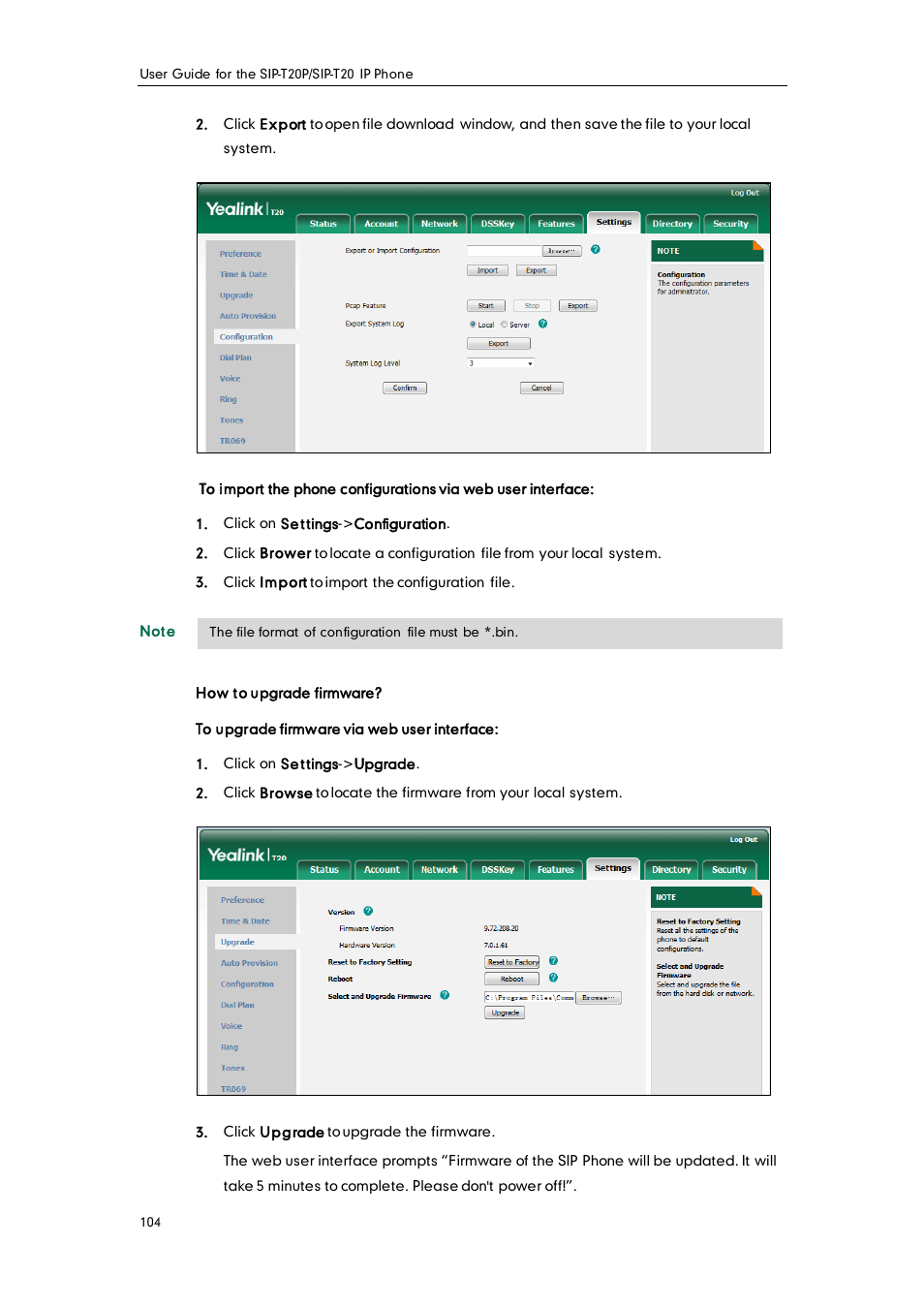 Yealink SIP-T20 User Manual | Page 116 / 126