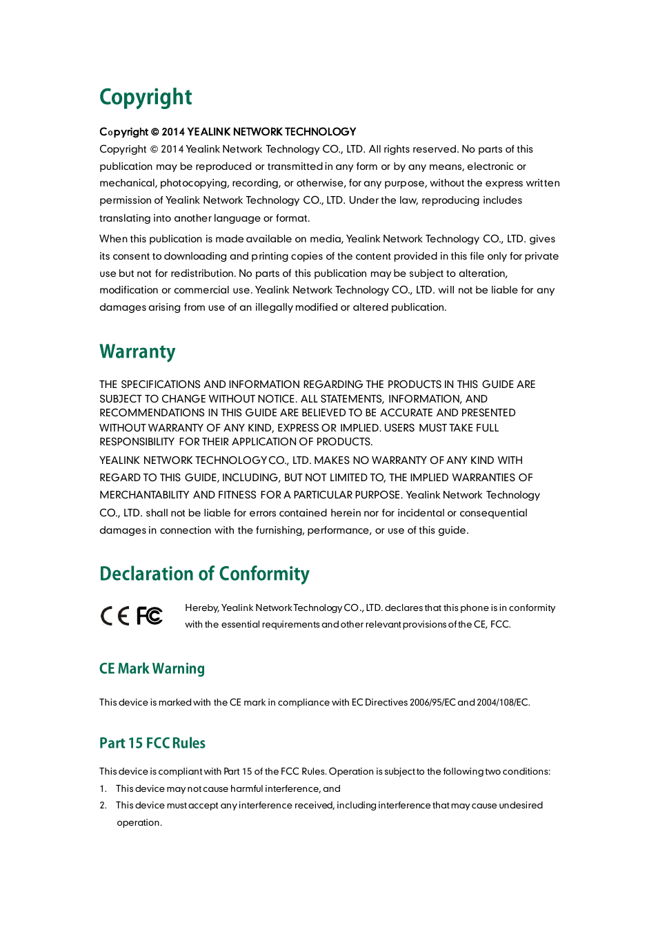 Yealink SIP-T20 User Manual | Page 2 / 126
