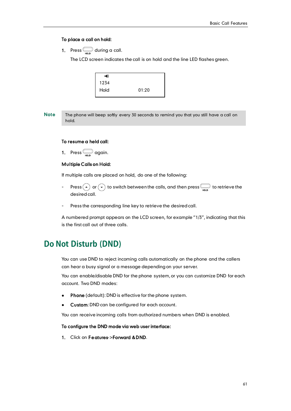 Do not disturb (dnd), Do not, Disturb (dnd) | Yealink SIP-T20 User Manual | Page 73 / 126