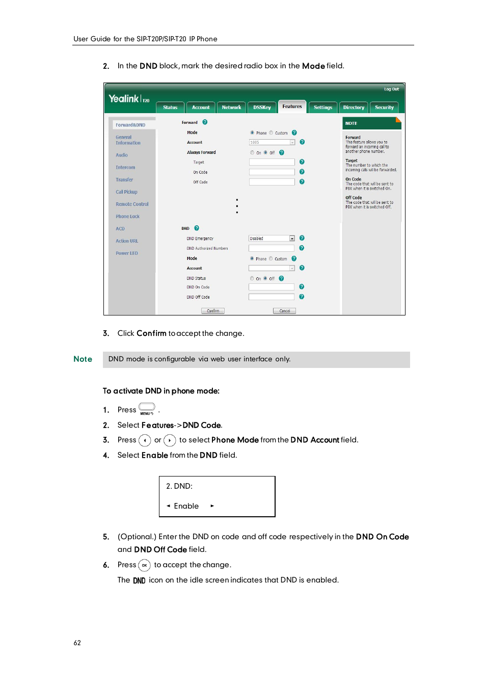 Yealink SIP-T20 User Manual | Page 74 / 126