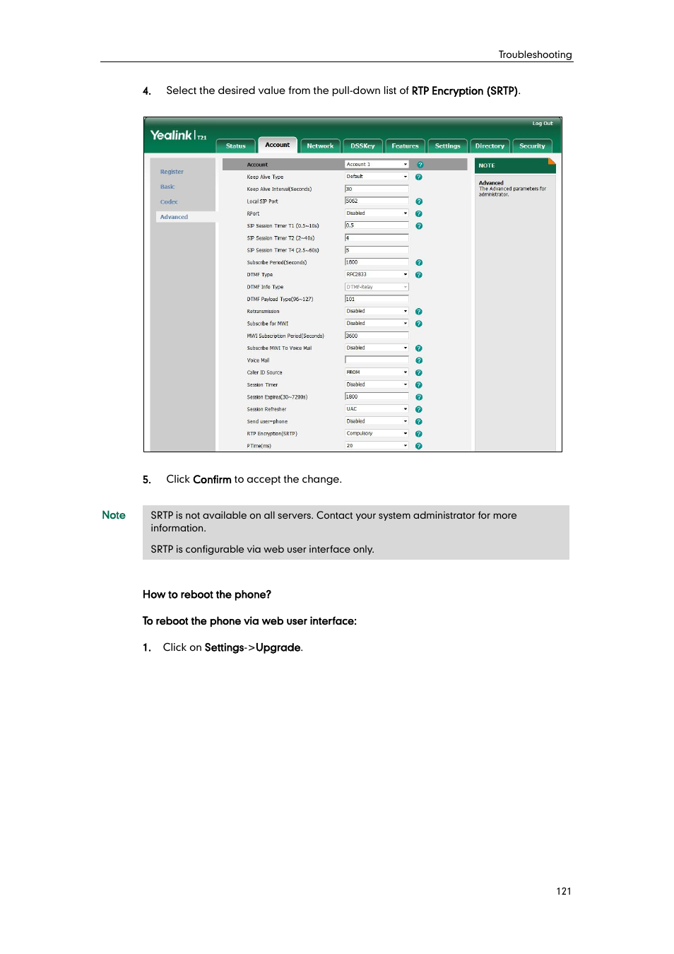 Yealink SIP-T21 User Manual | Page 131 / 142