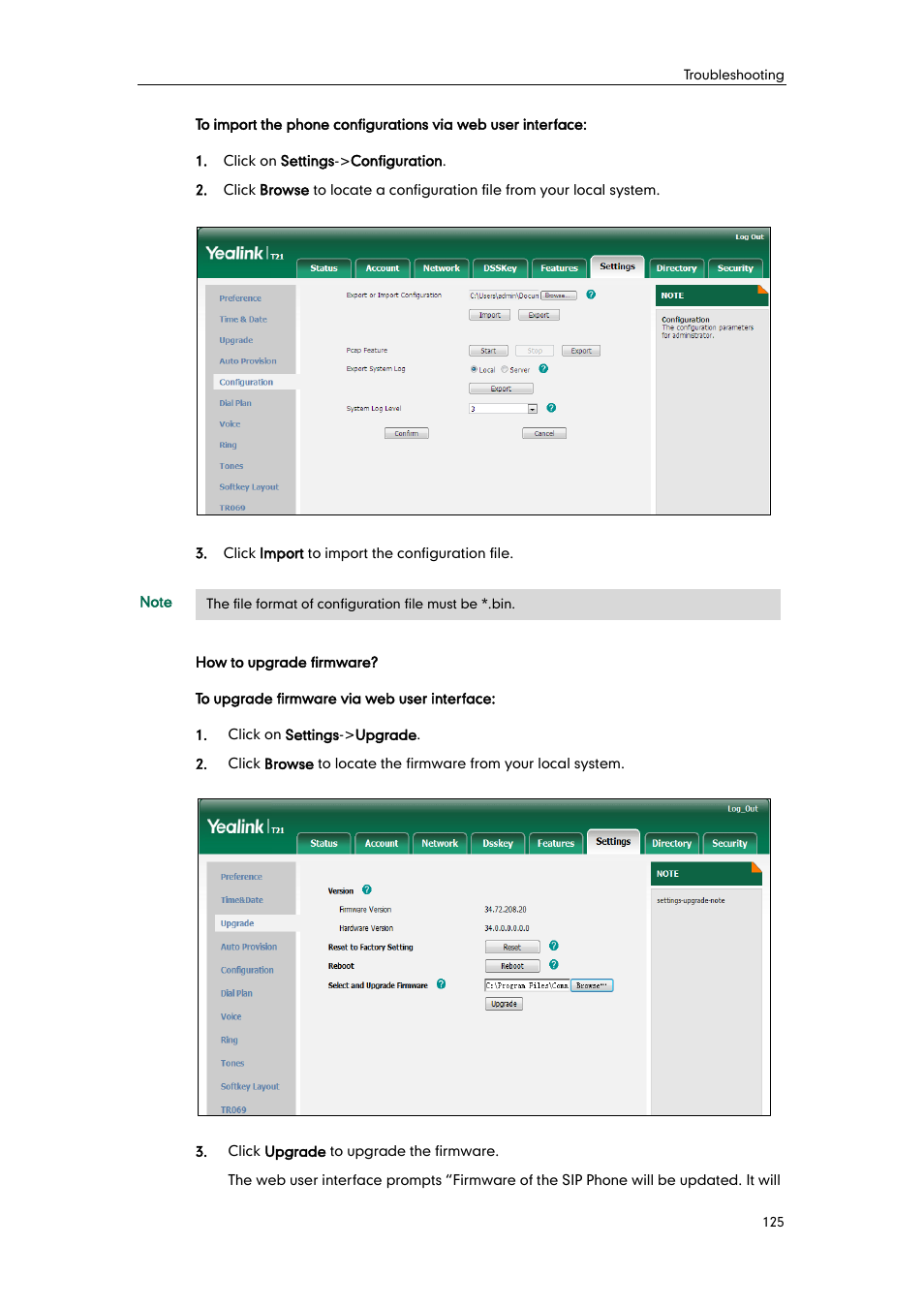 Yealink SIP-T21 User Manual | Page 135 / 142