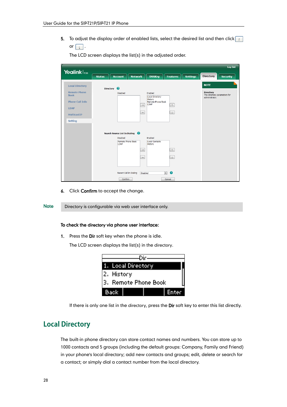 Local directory | Yealink SIP-T21 User Manual | Page 38 / 142