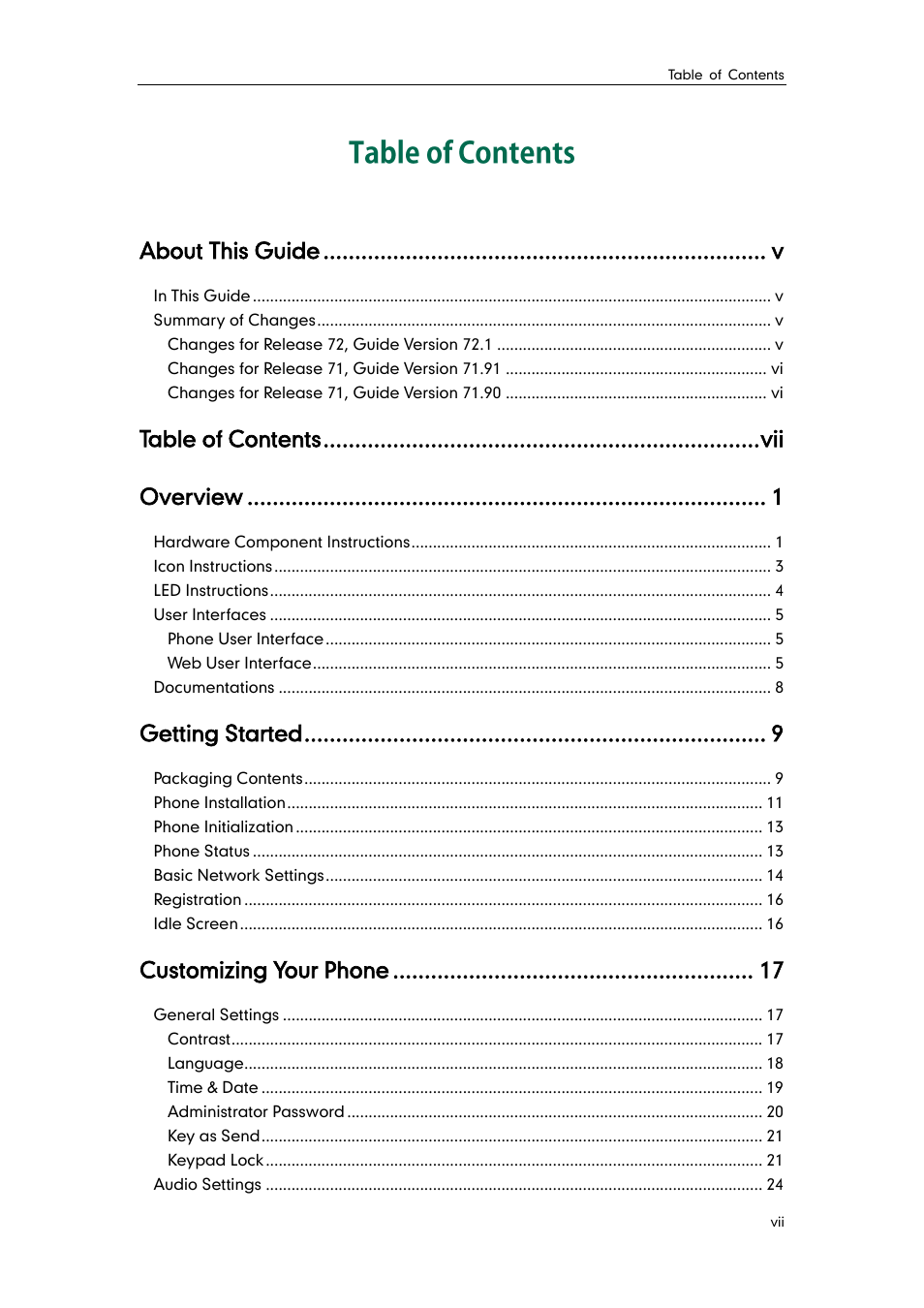 Yealink SIP-T21 User Manual | Page 7 / 142