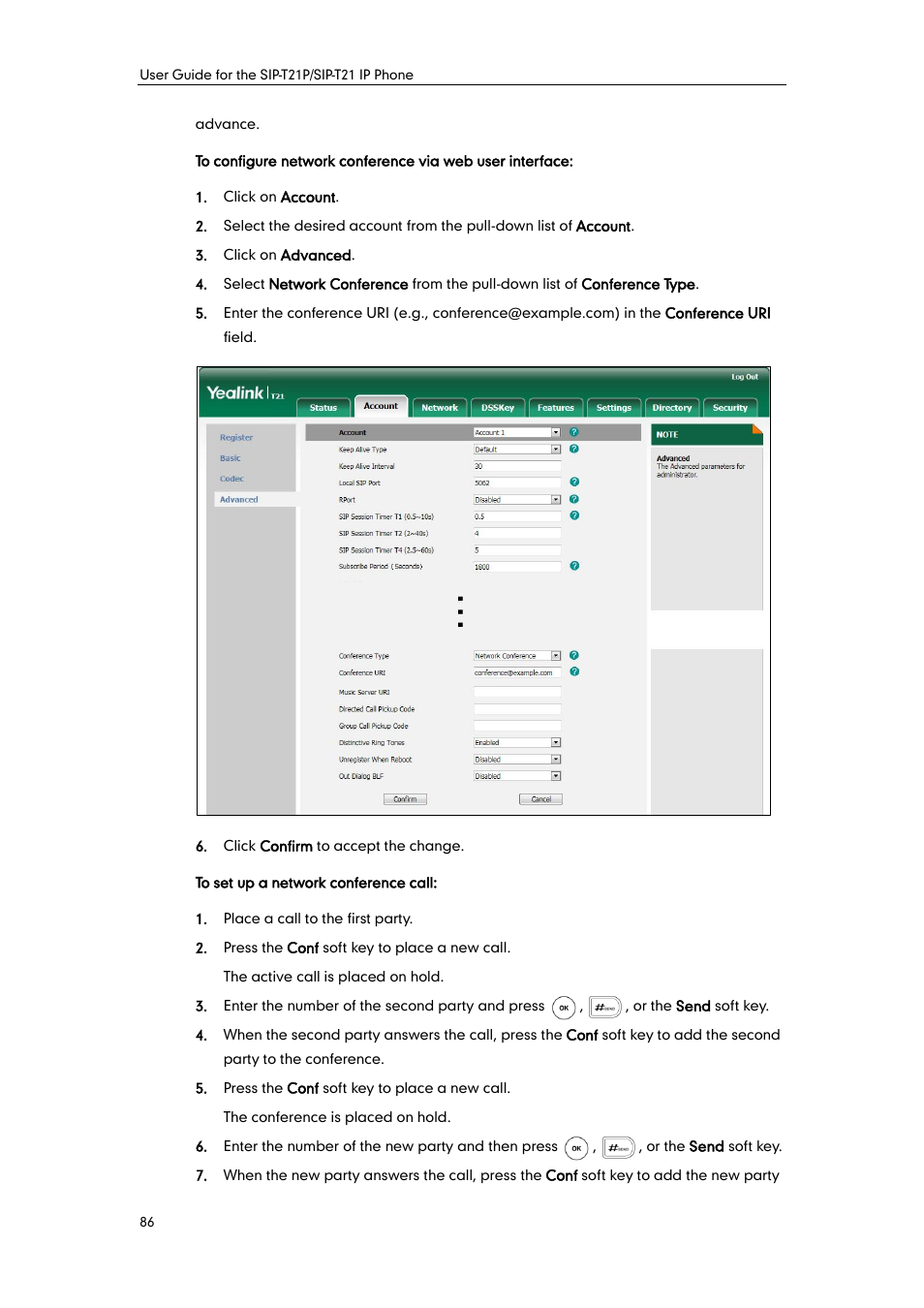 Yealink SIP-T21 User Manual | Page 96 / 142