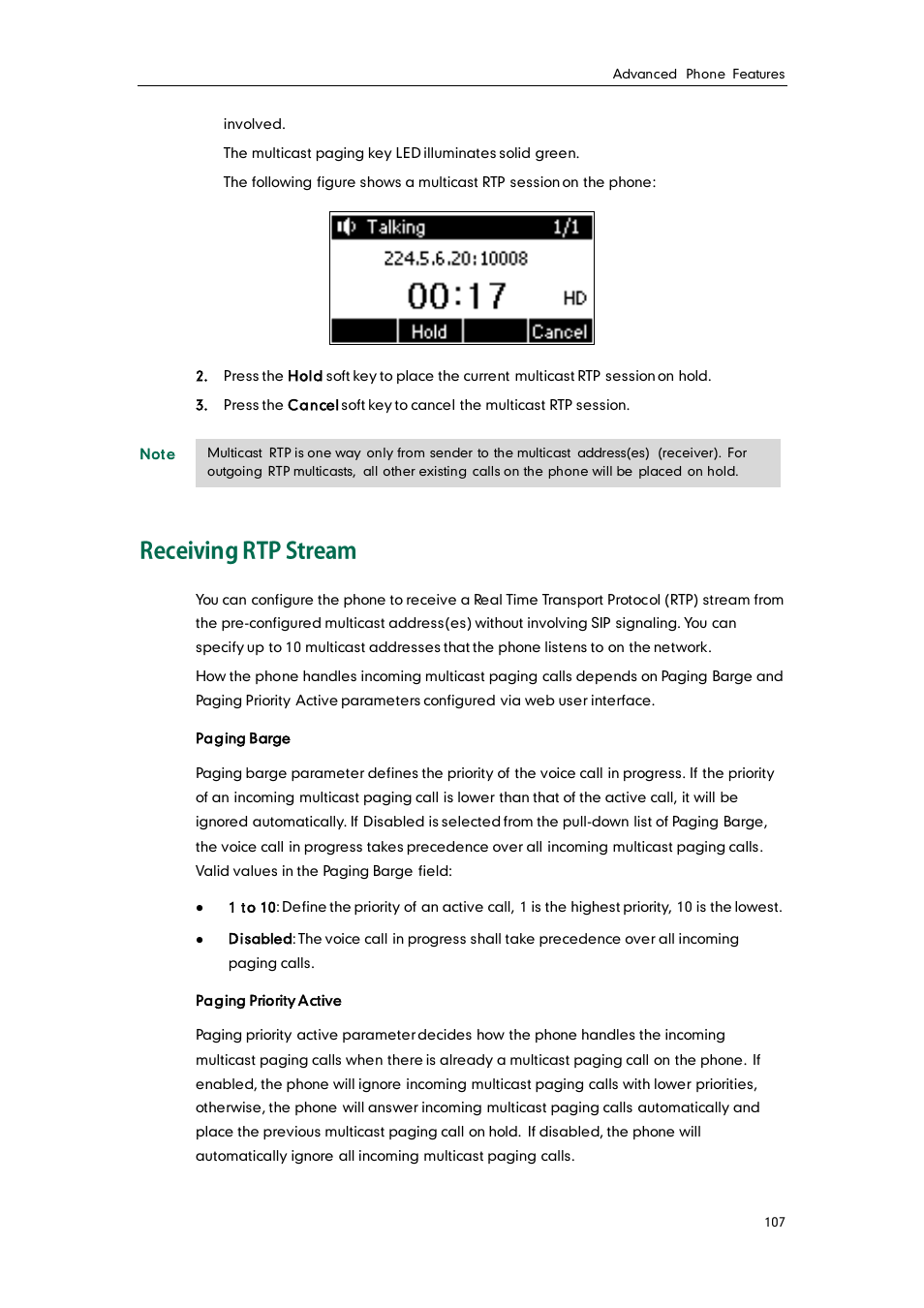 Receiving rtp stream | Yealink SIP-T22 User Manual | Page 119 / 146