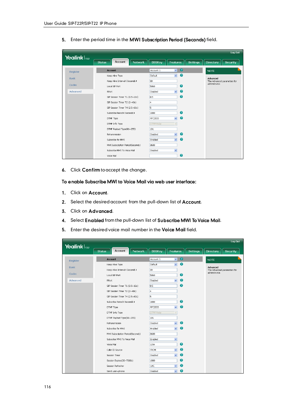 Yealink SIP-T22 User Manual | Page 128 / 146