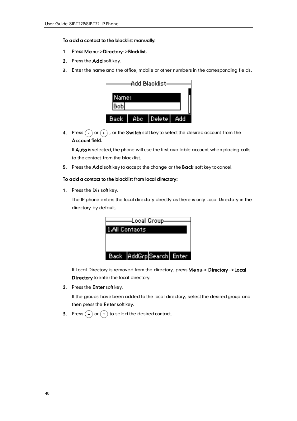 Yealink SIP-T22 User Manual | Page 52 / 146