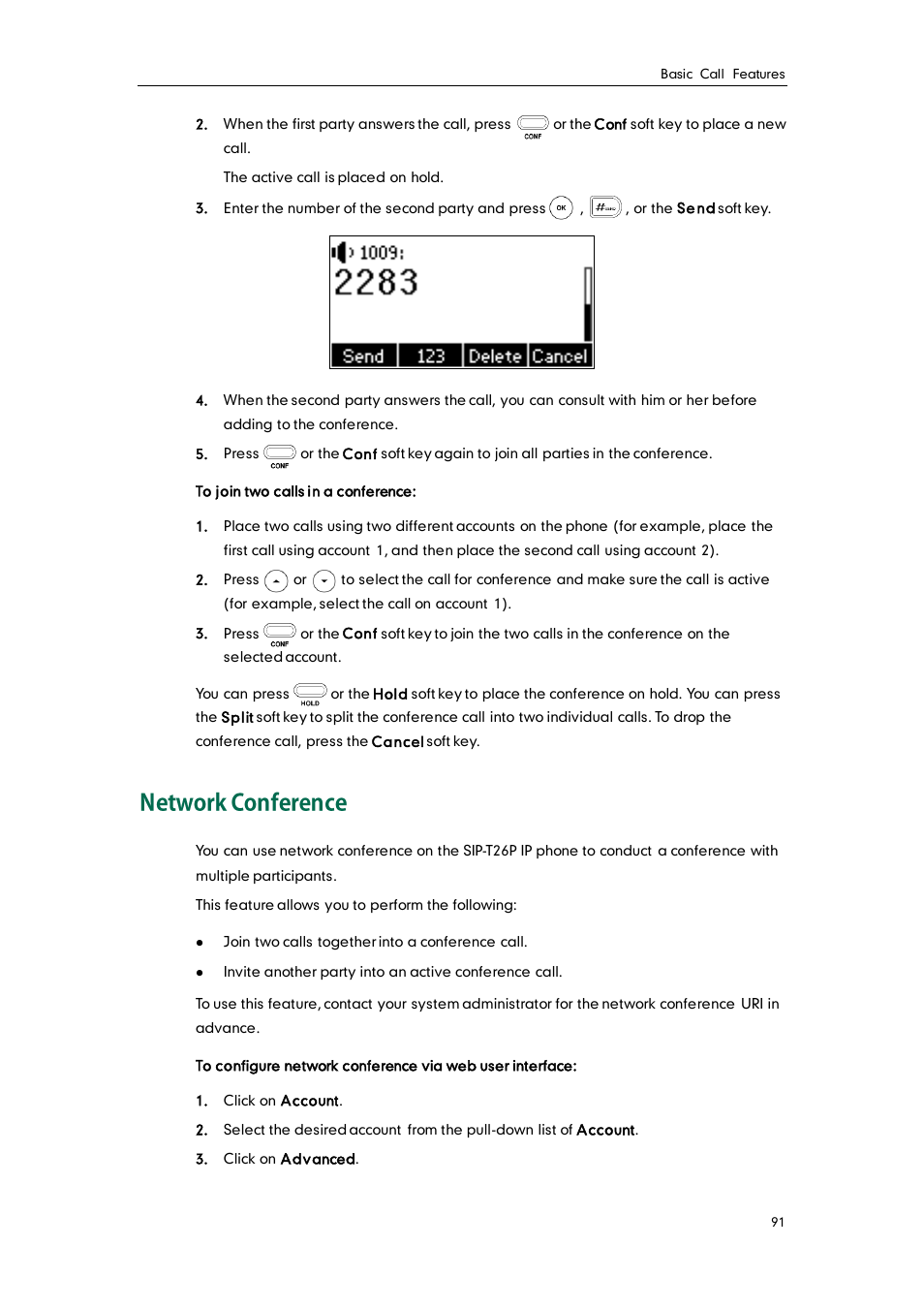 Network conference | Yealink SIP-T26P User Manual | Page 103 / 150