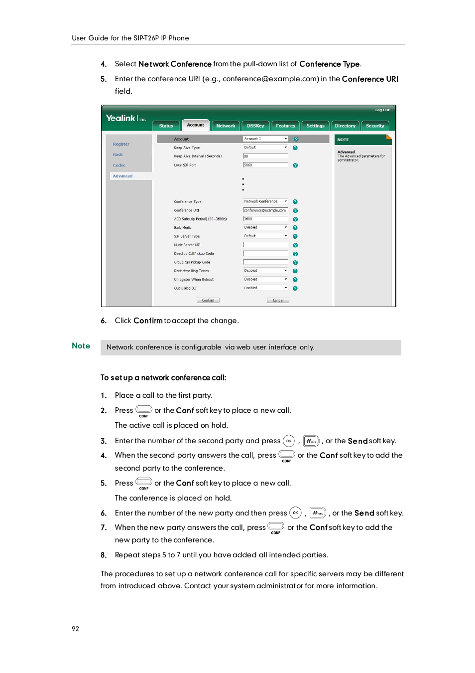 Yealink SIP-T26P User Manual | Page 104 / 150