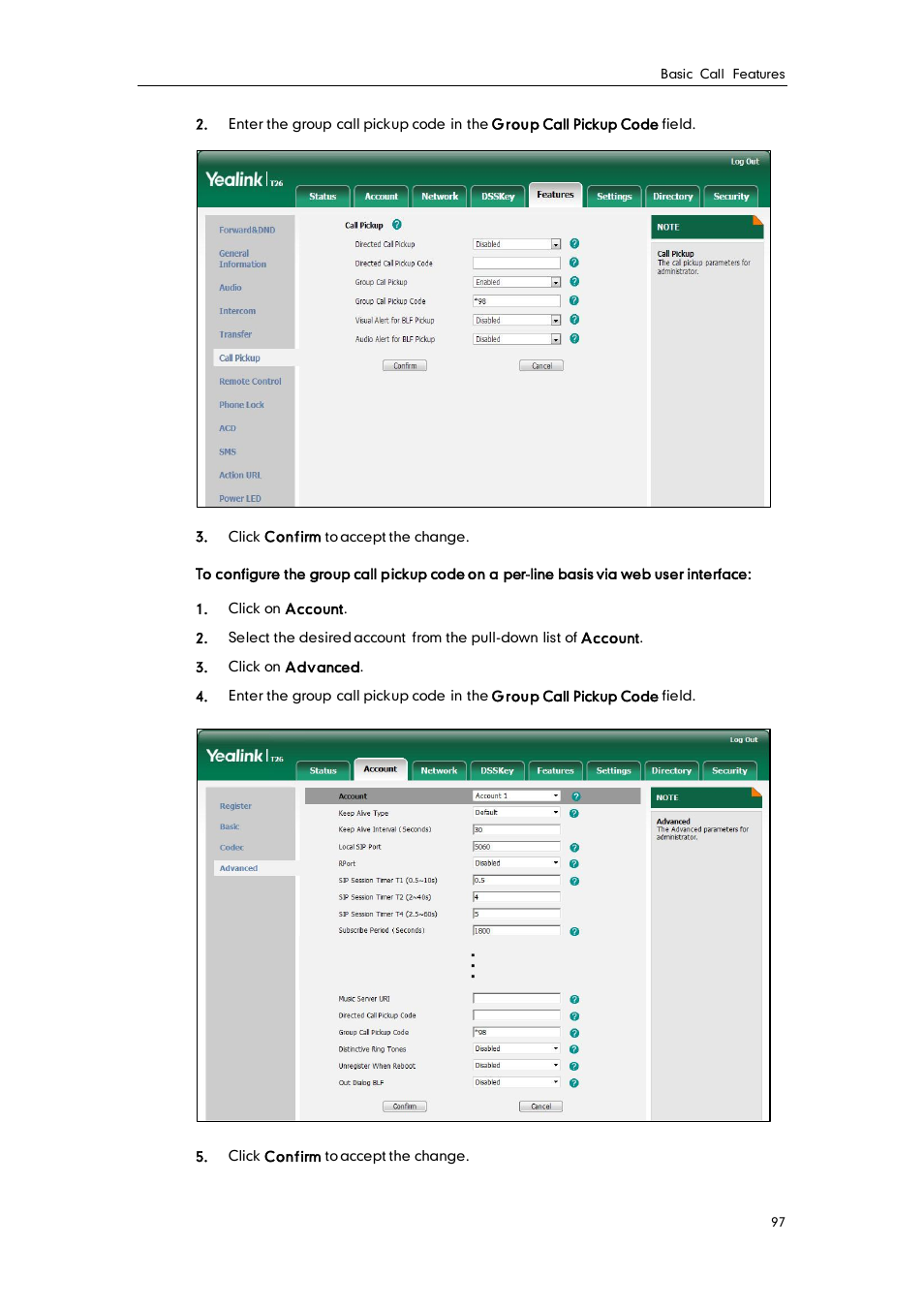 Yealink SIP-T26P User Manual | Page 109 / 150