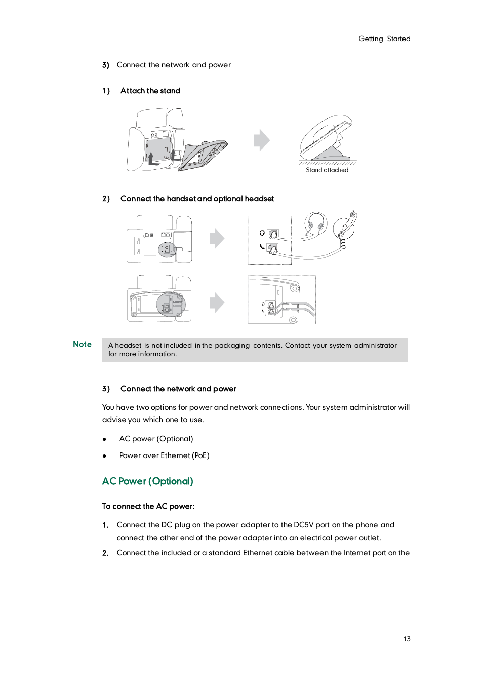 Ac power (optional) | Yealink SIP-T26P User Manual | Page 25 / 150