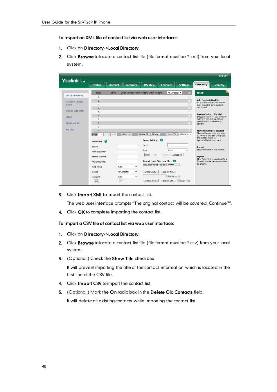 Yealink SIP-T26P User Manual | Page 52 / 150
