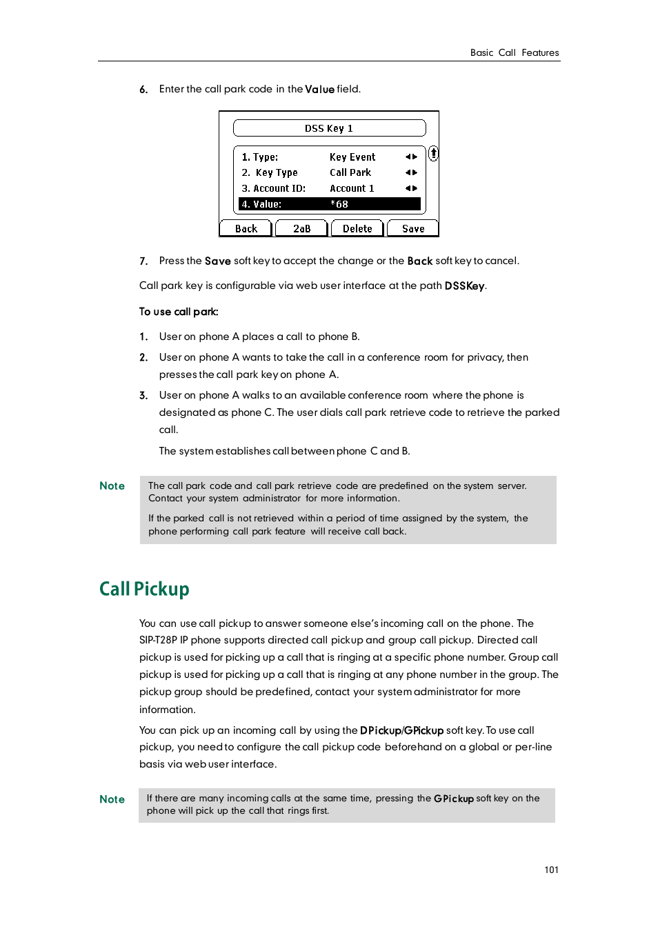 Call pickup | Yealink SIP-T28P User Manual | Page 113 / 158