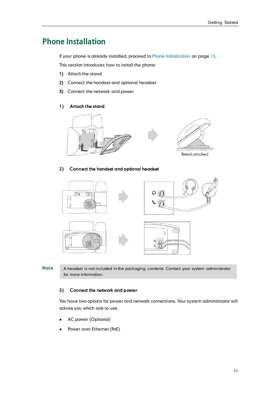 Phone installation | Yealink SIP-T28P User Manual | Page 23 / 158