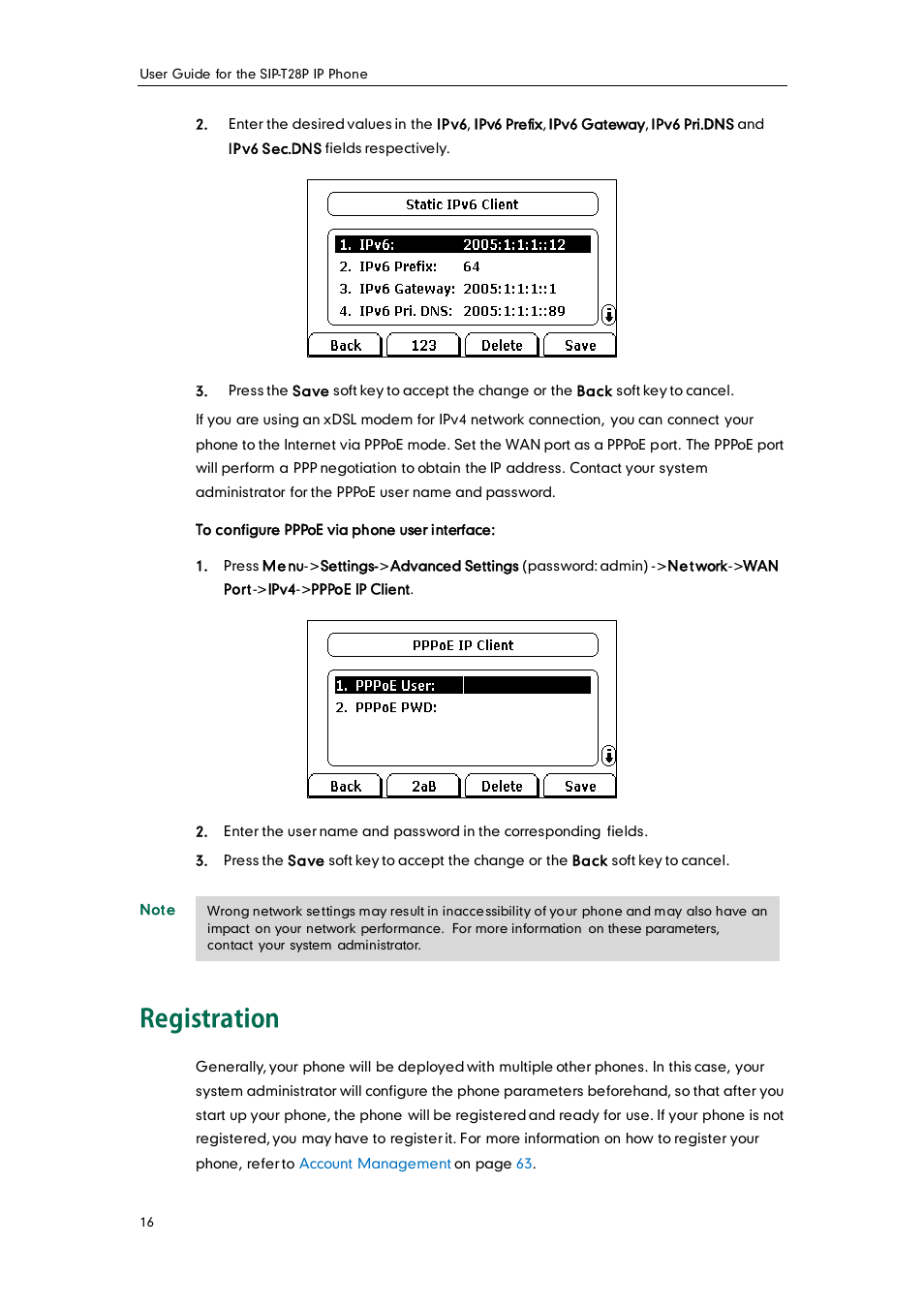 Registration | Yealink SIP-T28P User Manual | Page 28 / 158