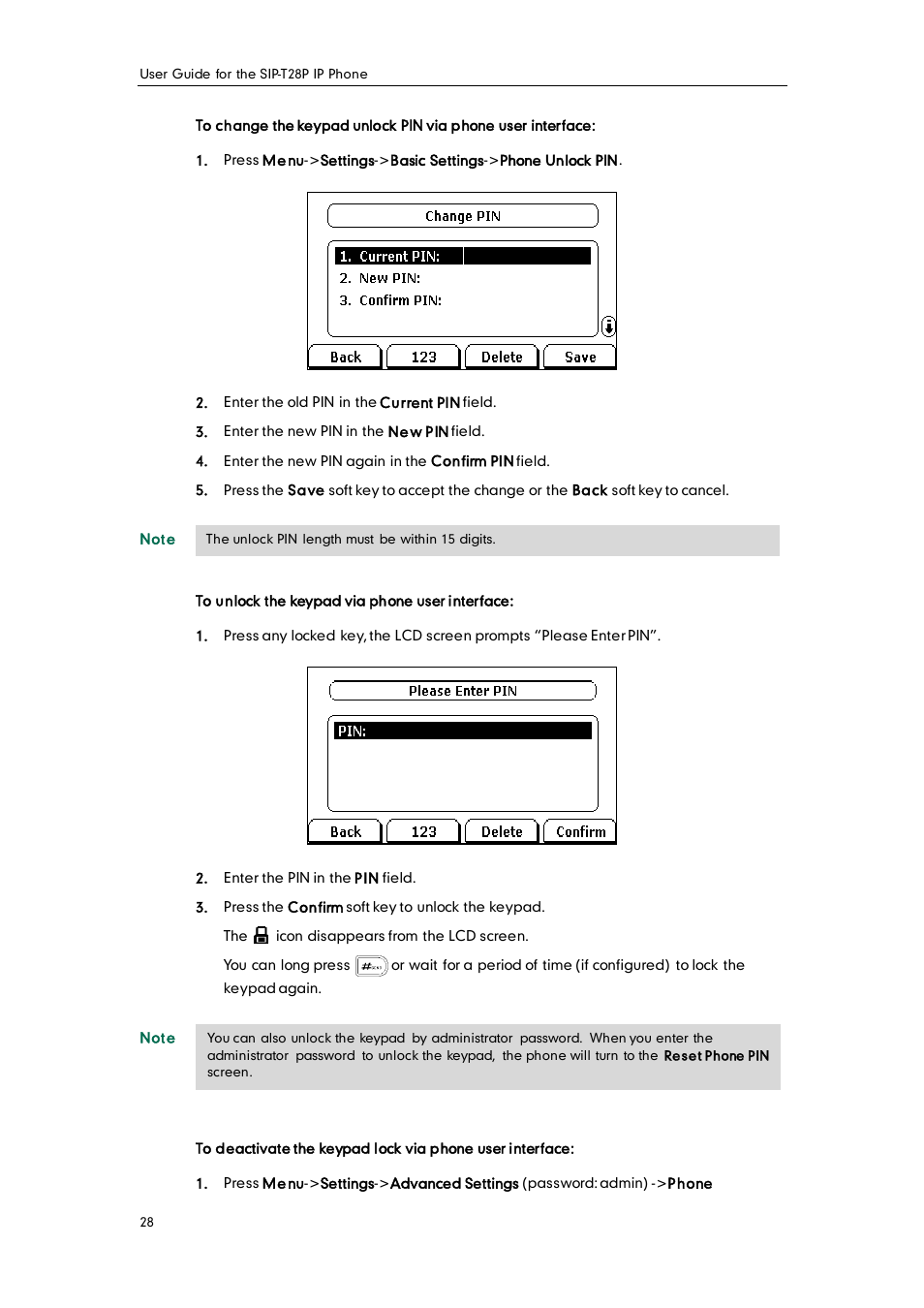 Yealink SIP-T28P User Manual | Page 40 / 158