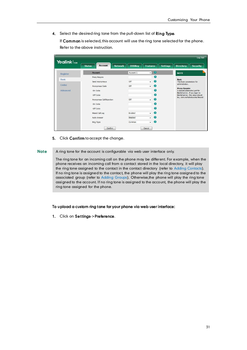 Yealink SIP-T28P User Manual | Page 43 / 158