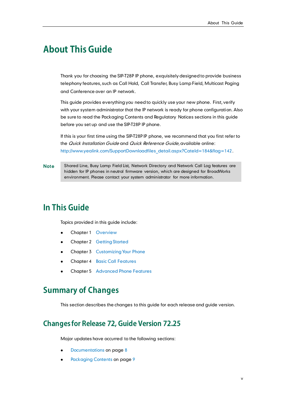 Yealink SIP-T28P User Manual | Page 5 / 158