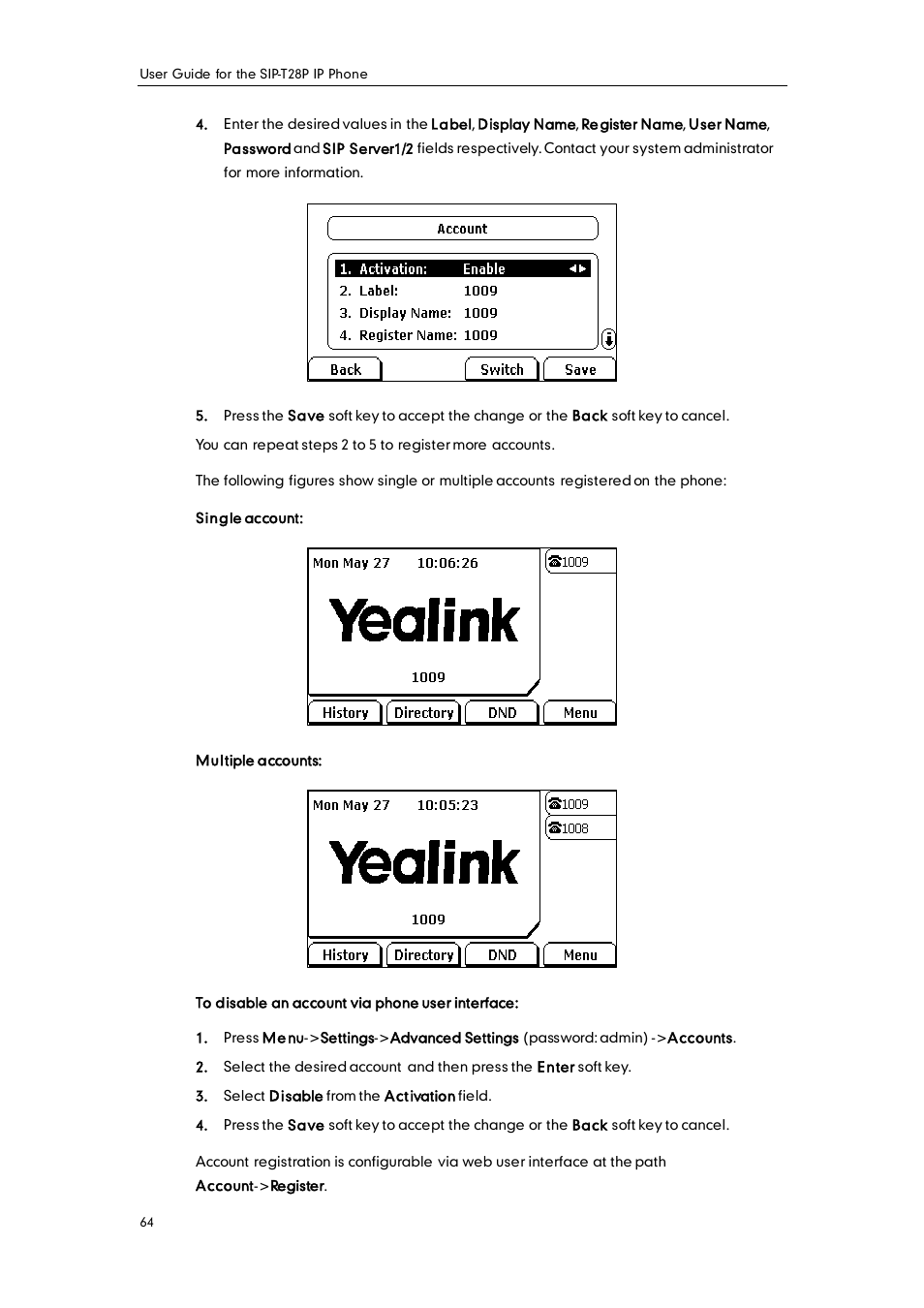 Yealink SIP-T28P User Manual | Page 76 / 158