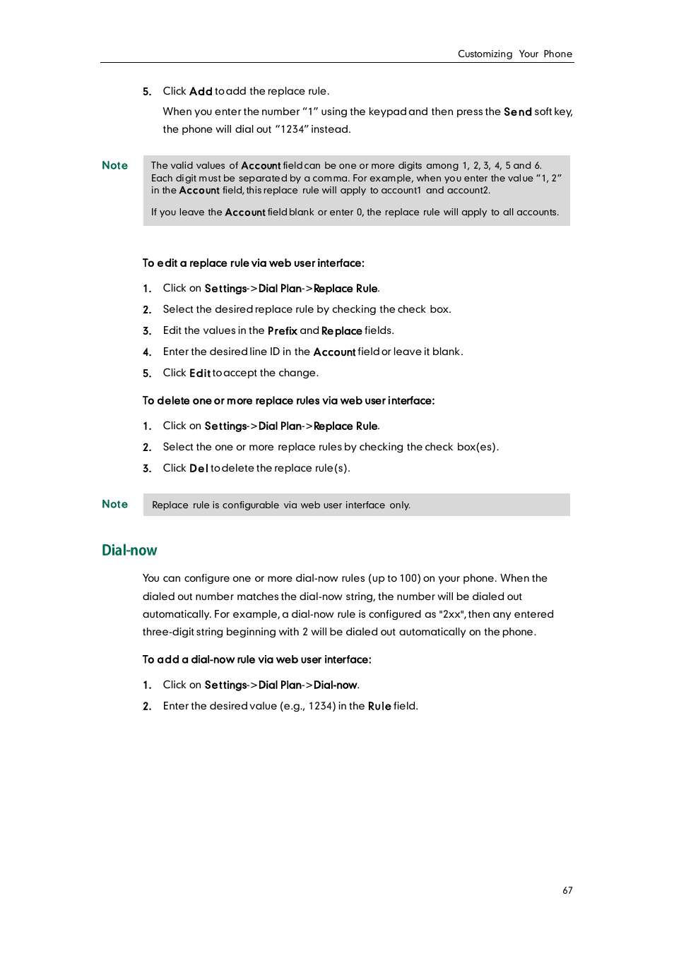 Dial-now | Yealink SIP-T28P User Manual | Page 79 / 158