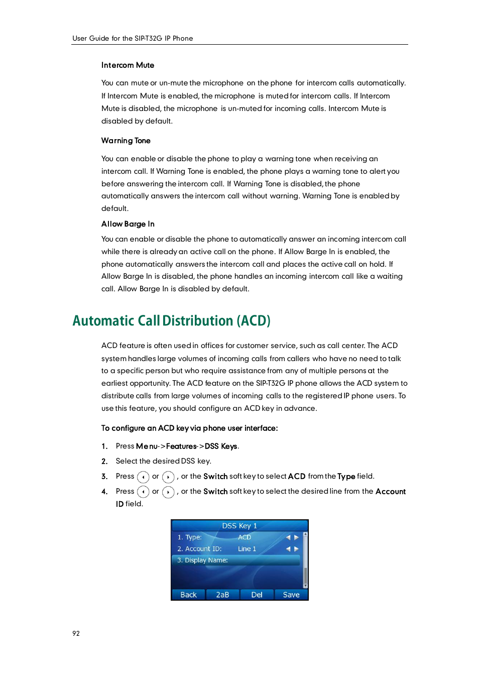 Automatic call distribution (acd) | Yealink SIP-T32G User Manual | Page 102 / 118