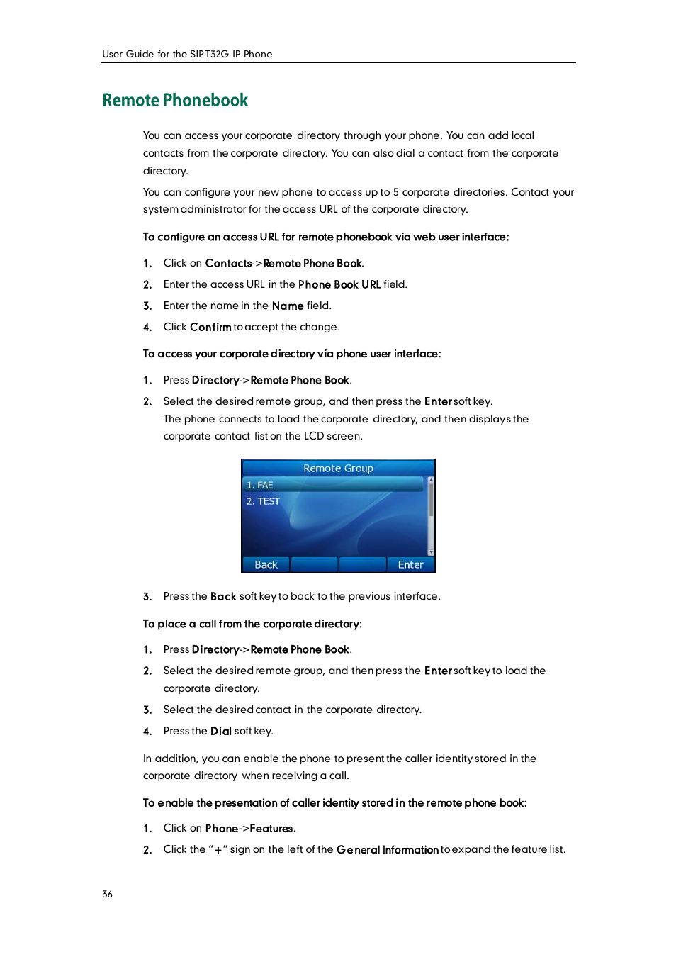 Remote phonebook | Yealink SIP-T32G User Manual | Page 46 / 118