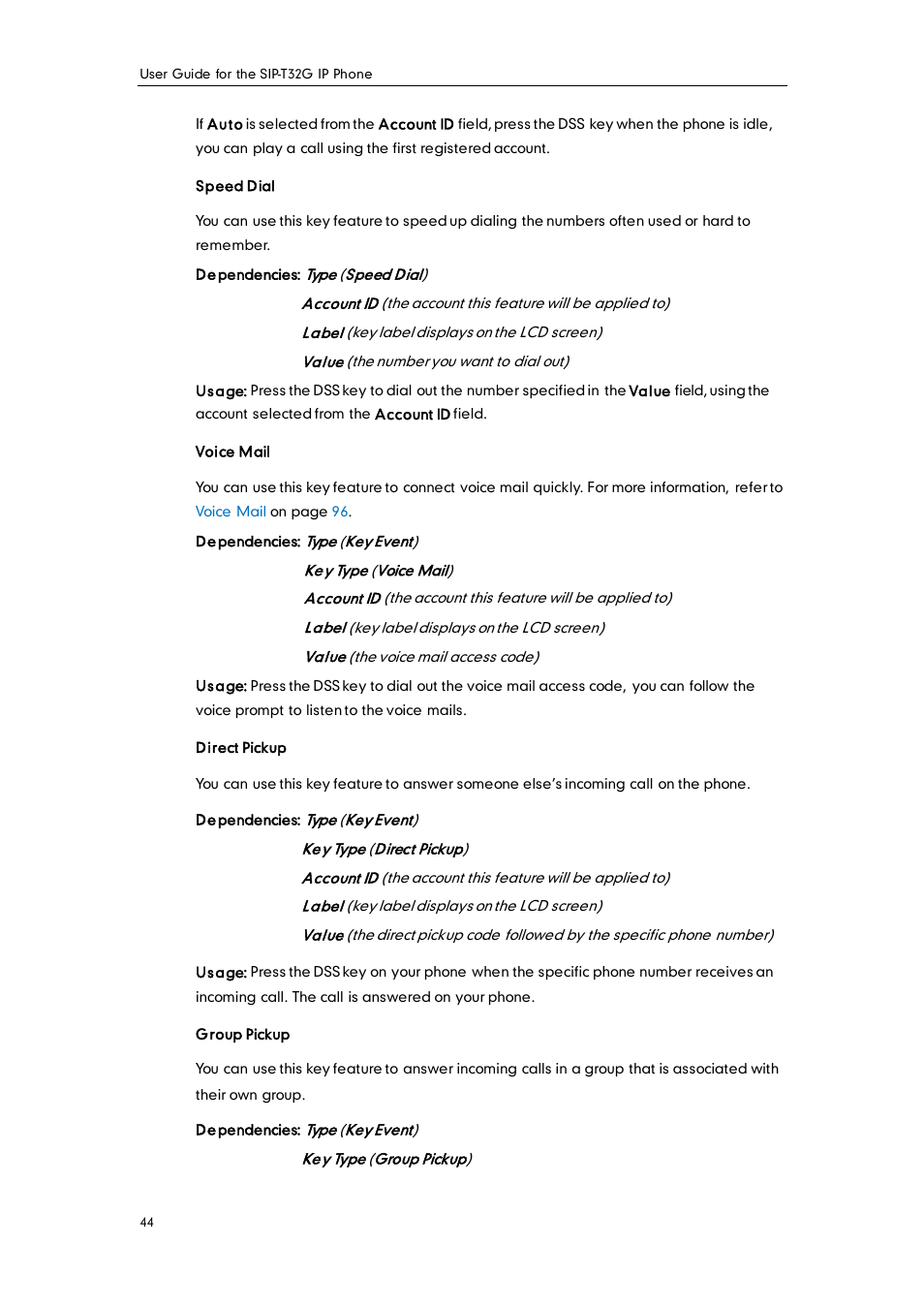 Yealink SIP-T32G User Manual | Page 54 / 118