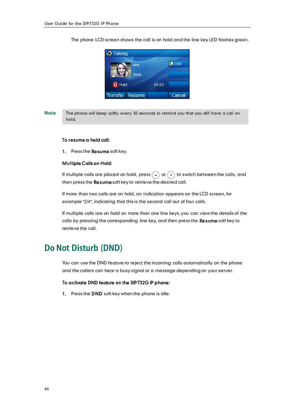 Do not disturb (dnd) | Yealink SIP-T32G User Manual | Page 76 / 118