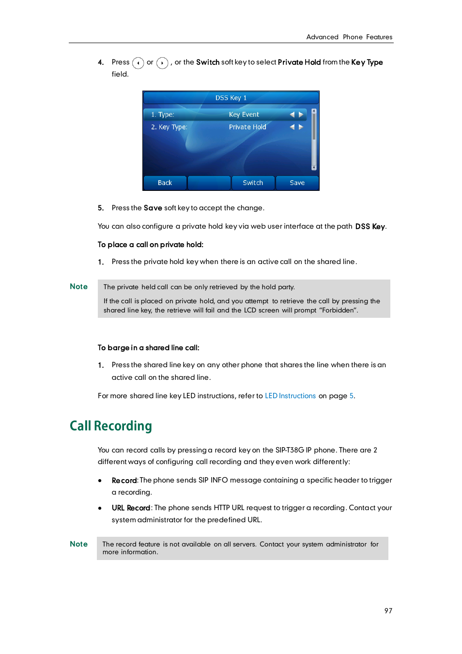 Call recording | Yealink SIP-T38G User Manual | Page 107 / 132