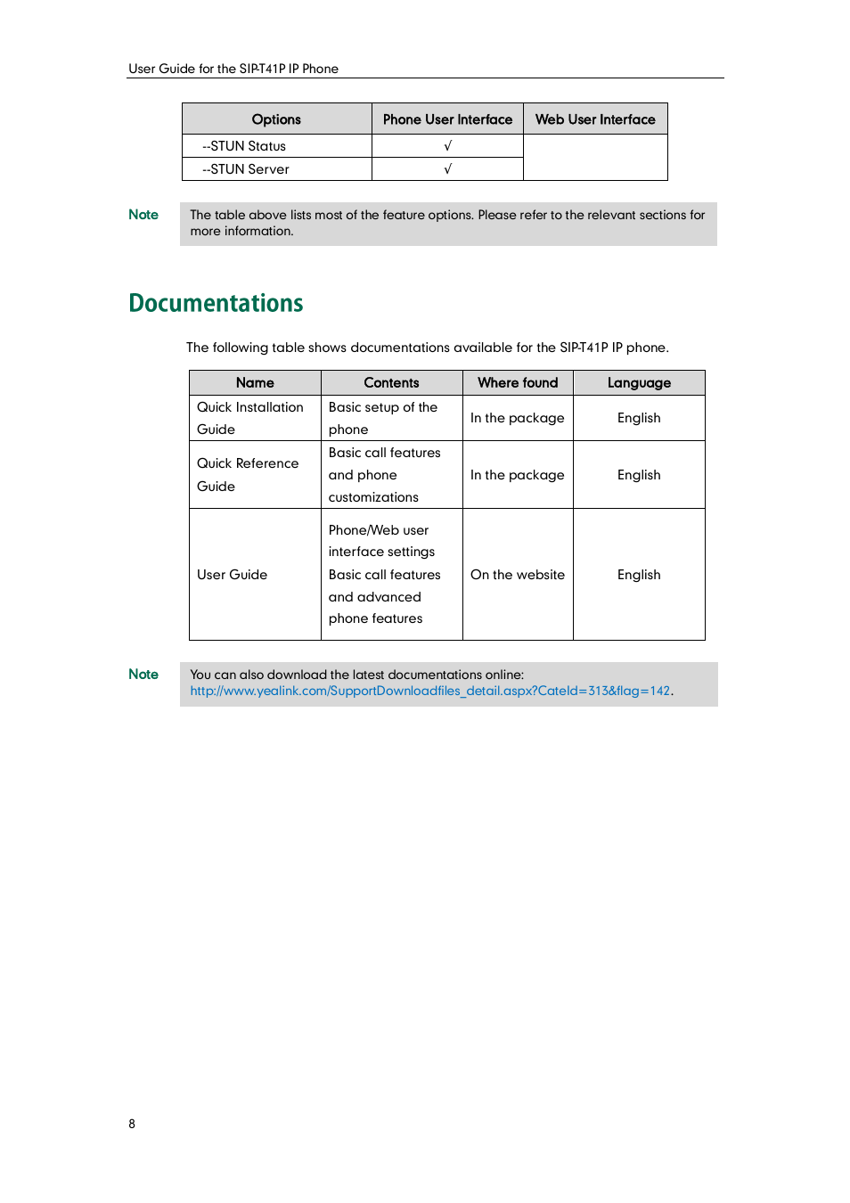 Documentations | Yealink SIP-T41P User Manual | Page 18 / 142