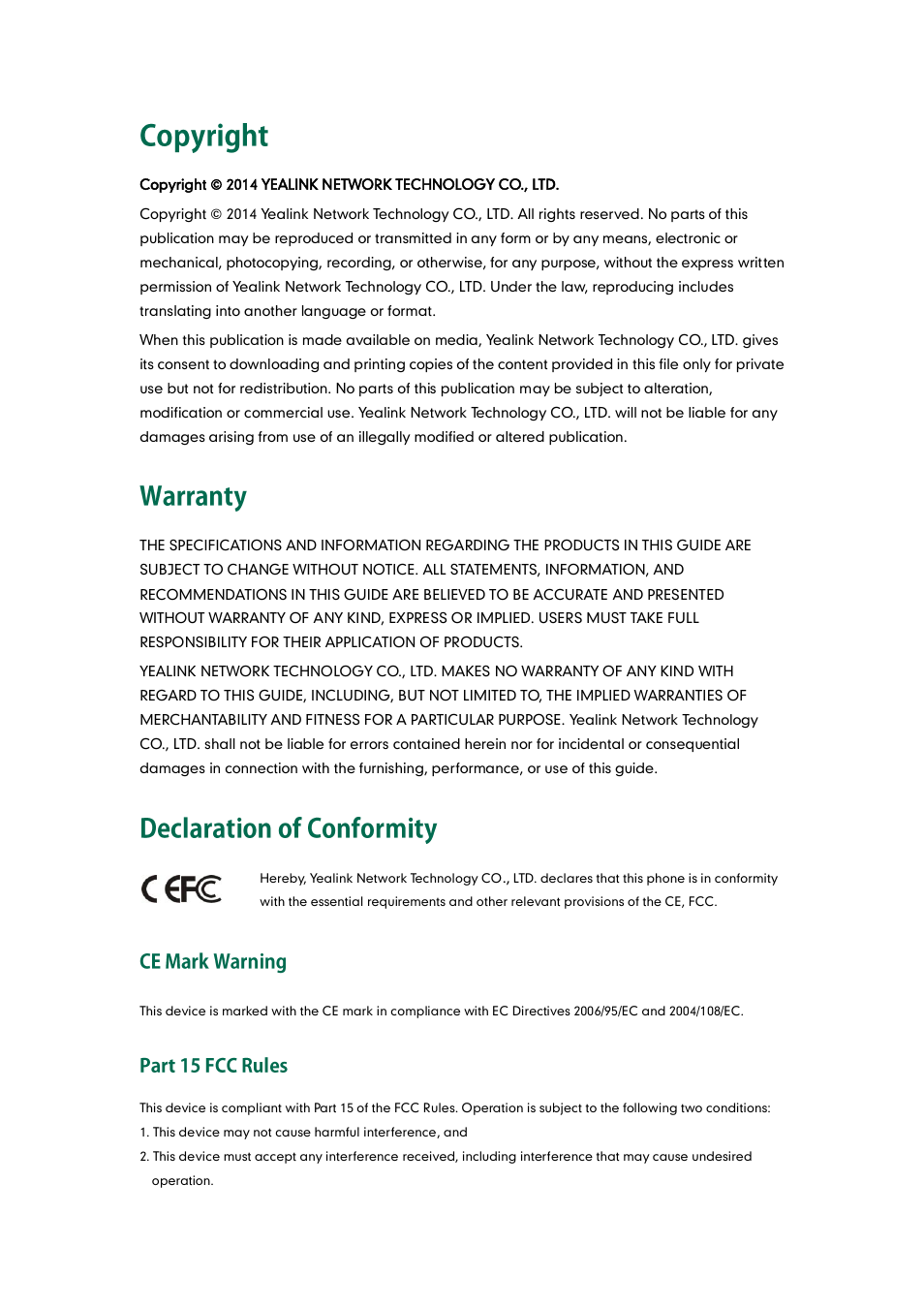 Yealink SIP-T41P User Manual | Page 2 / 142