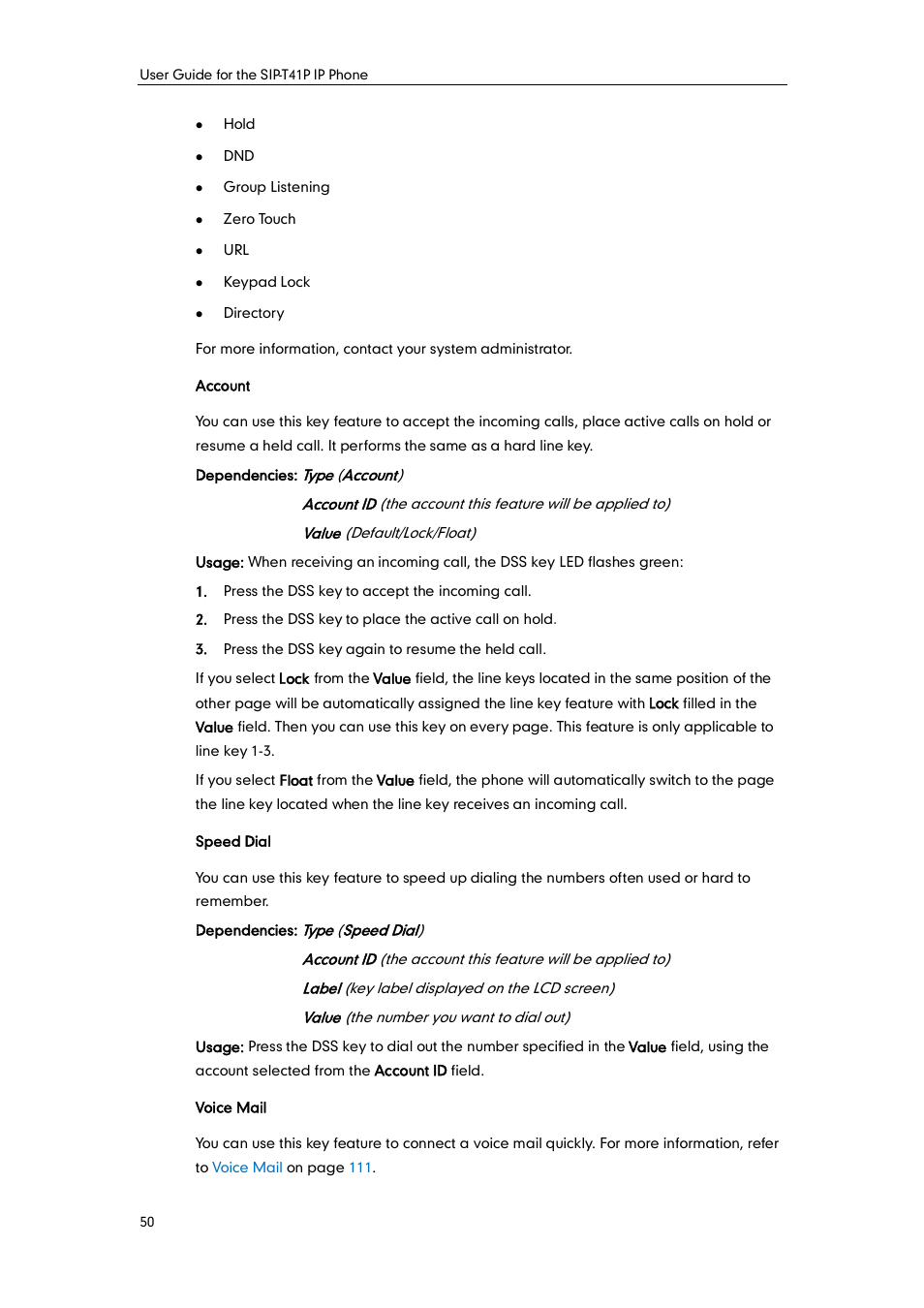 Yealink SIP-T41P User Manual | Page 60 / 142