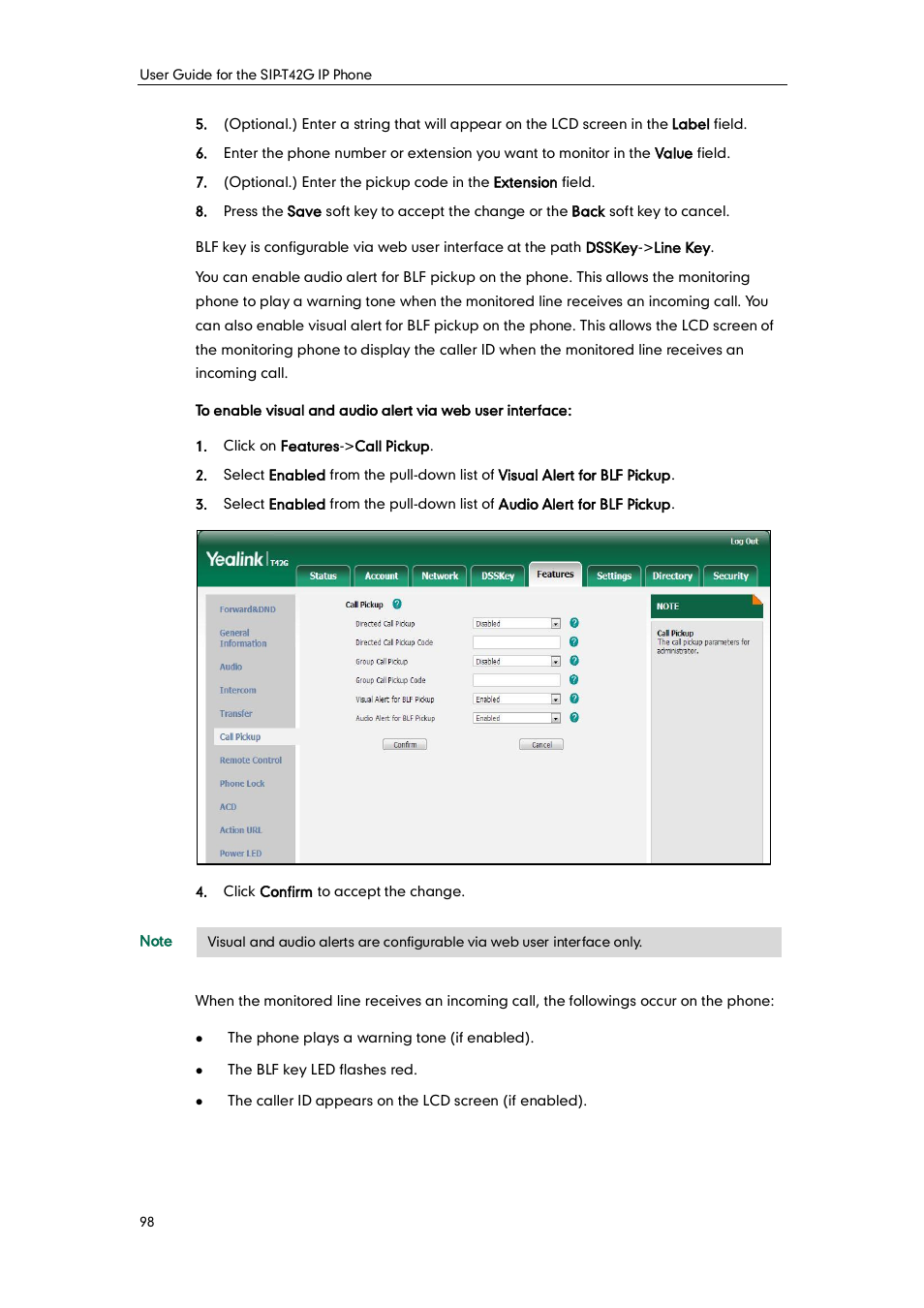 Yealink SIP-T42G User Manual | Page 108 / 142