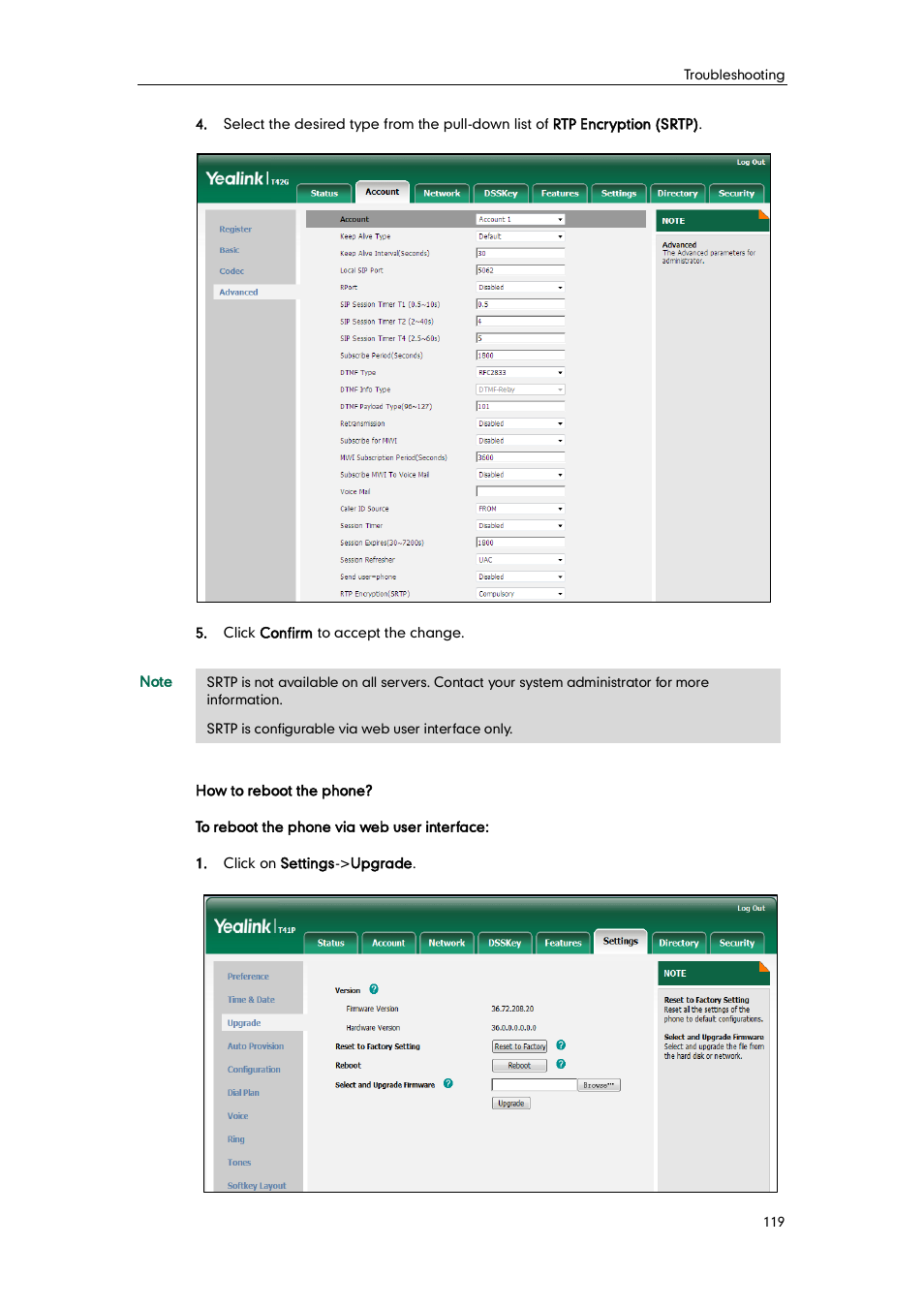 Yealink SIP-T42G User Manual | Page 129 / 142