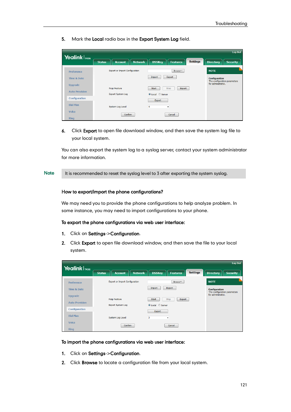 Yealink SIP-T42G User Manual | Page 131 / 142