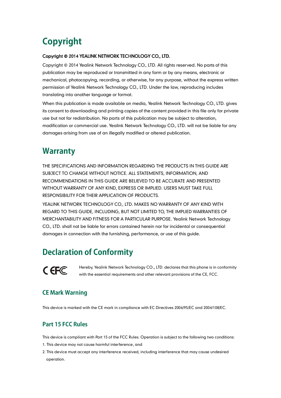 Yealink SIP-T42G User Manual | Page 2 / 142