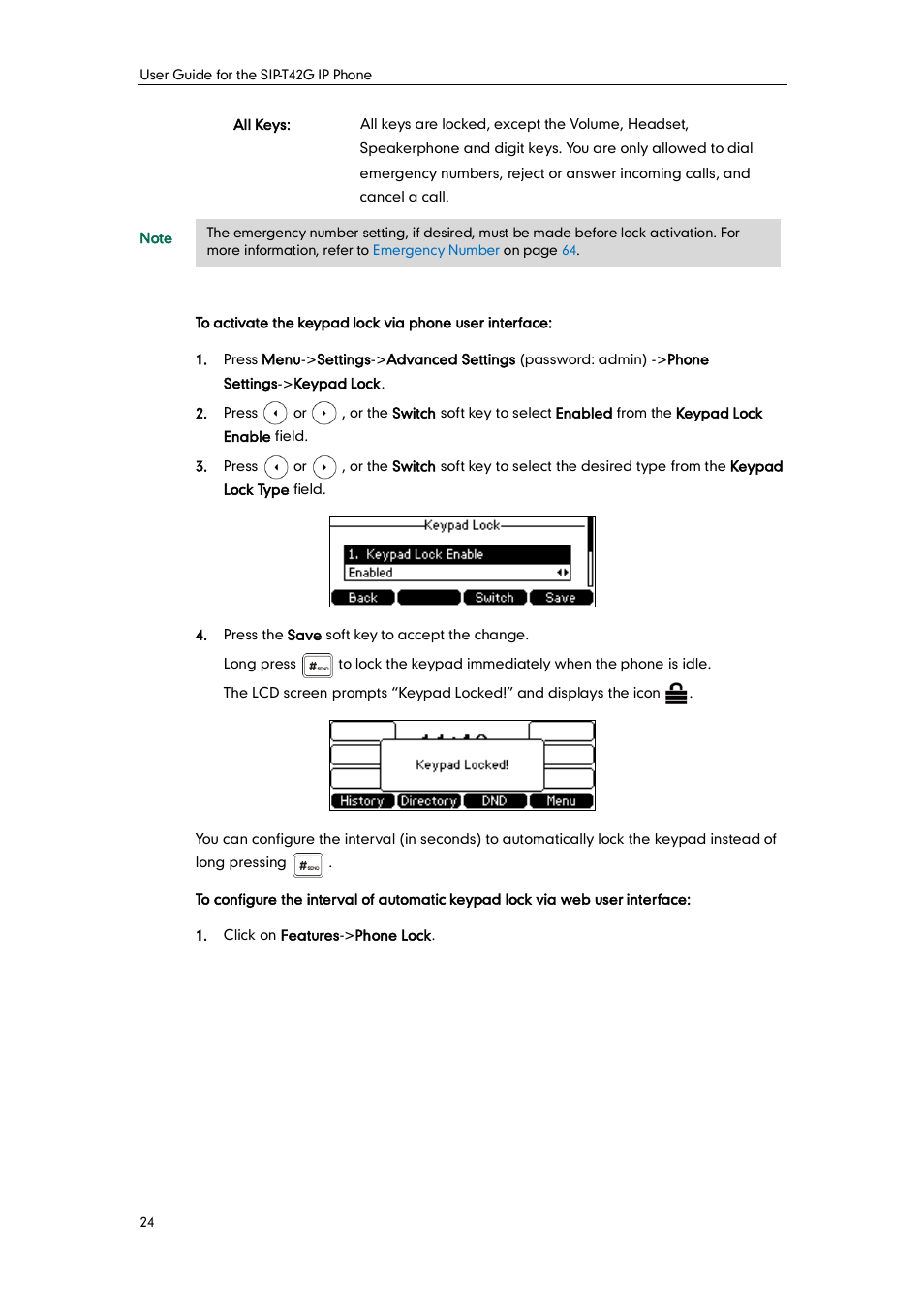 Yealink SIP-T42G User Manual | Page 34 / 142