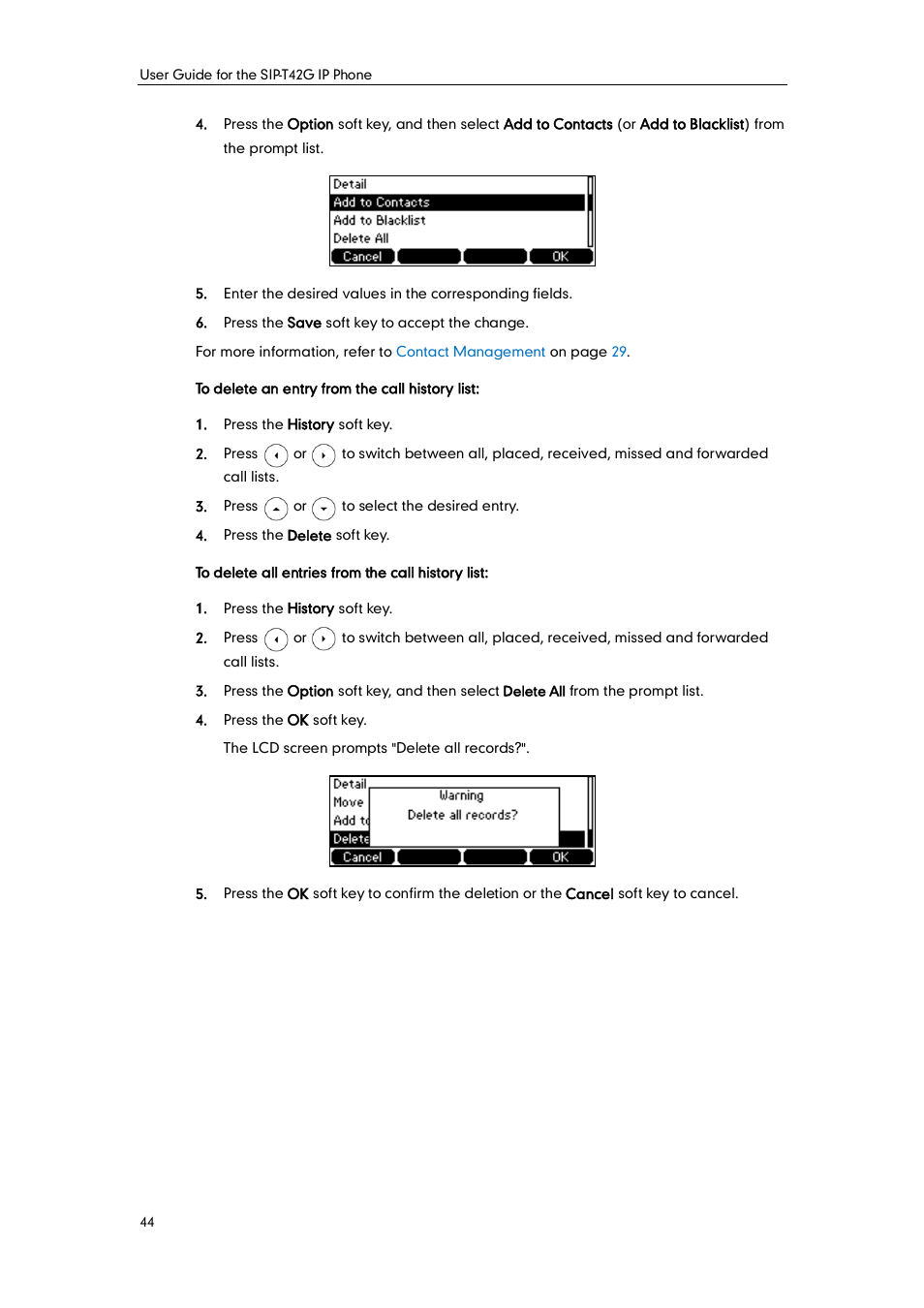 Yealink SIP-T42G User Manual | Page 54 / 142