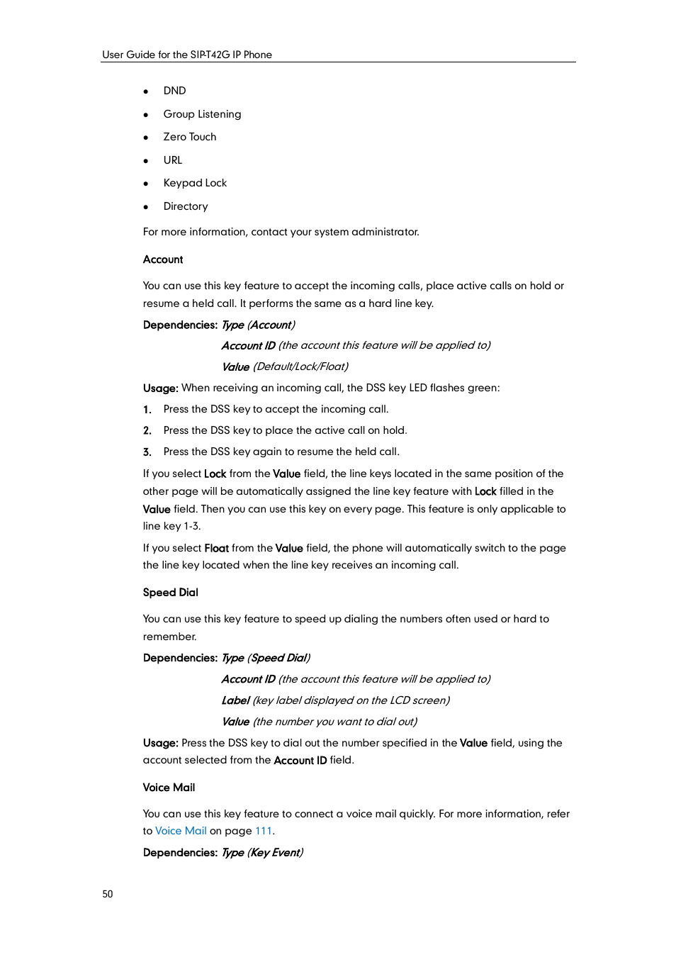 Yealink SIP-T42G User Manual | Page 60 / 142