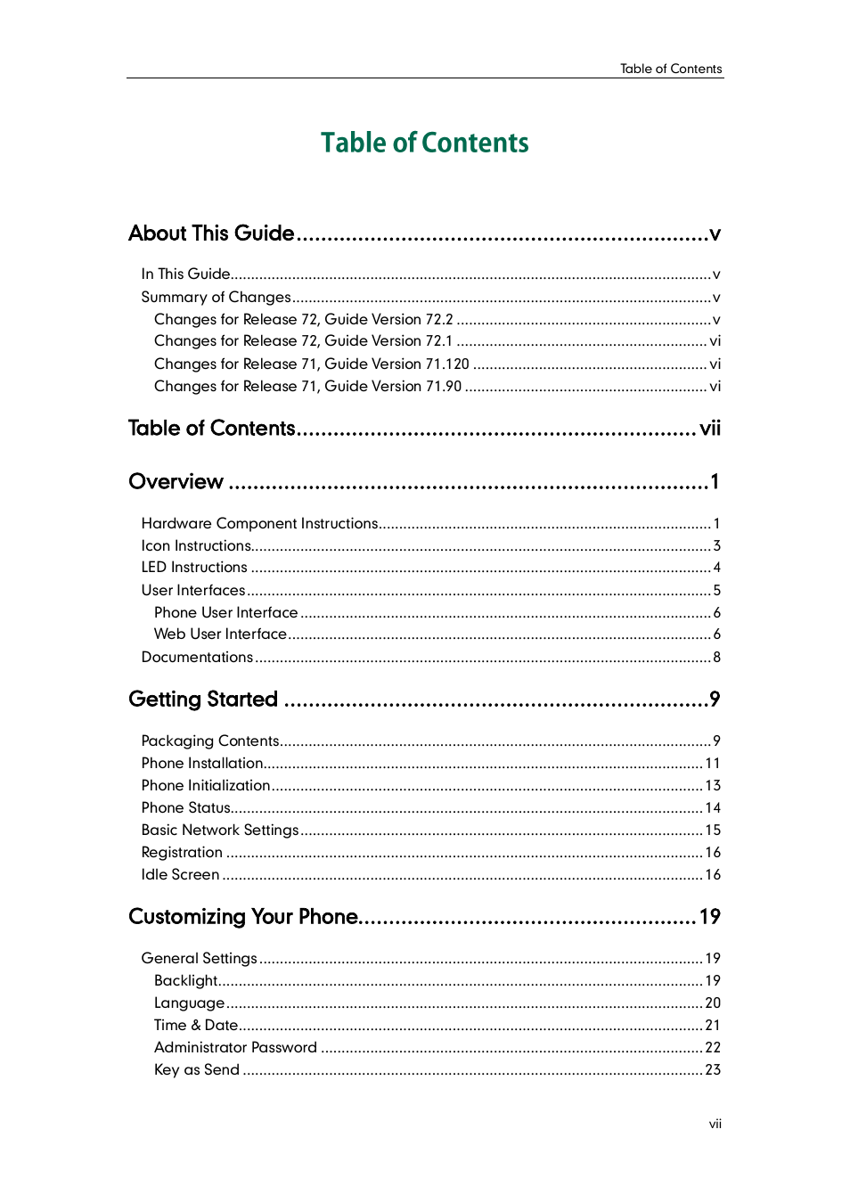 Yealink SIP-T42G User Manual | Page 7 / 142