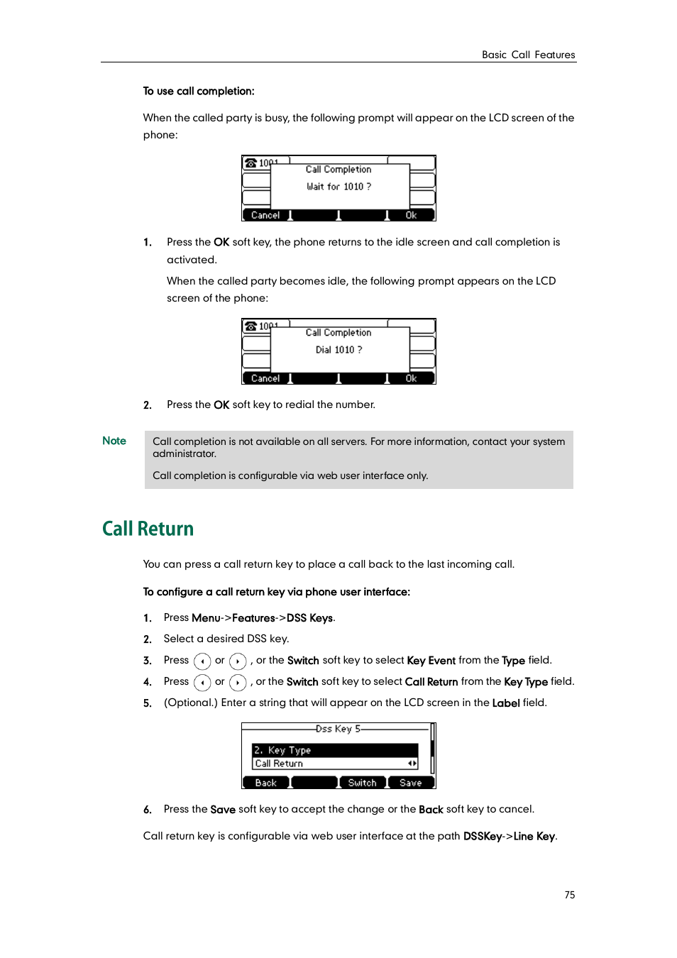 Call return | Yealink SIP-T42G User Manual | Page 85 / 142