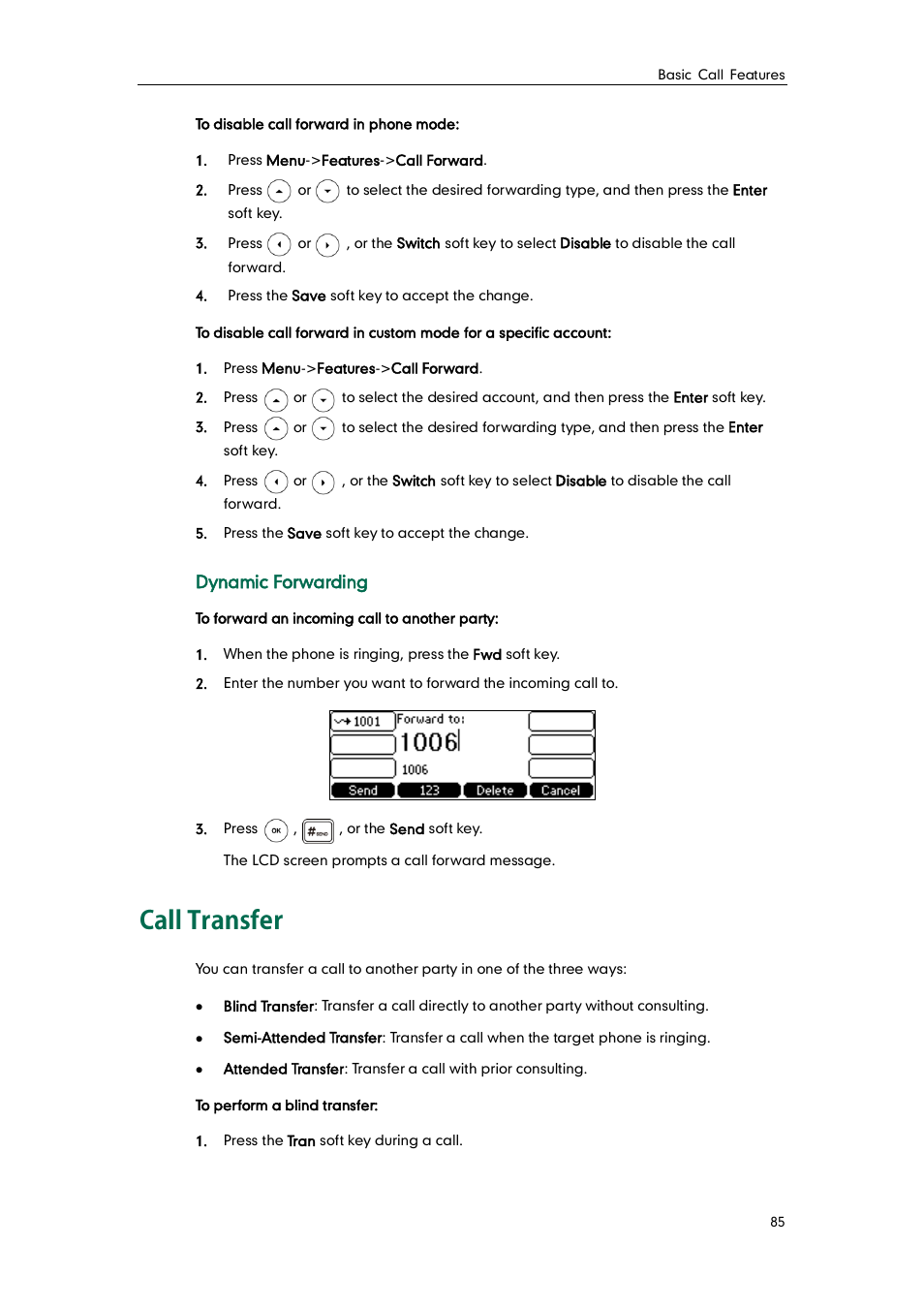 Call transfer | Yealink SIP-T42G User Manual | Page 95 / 142