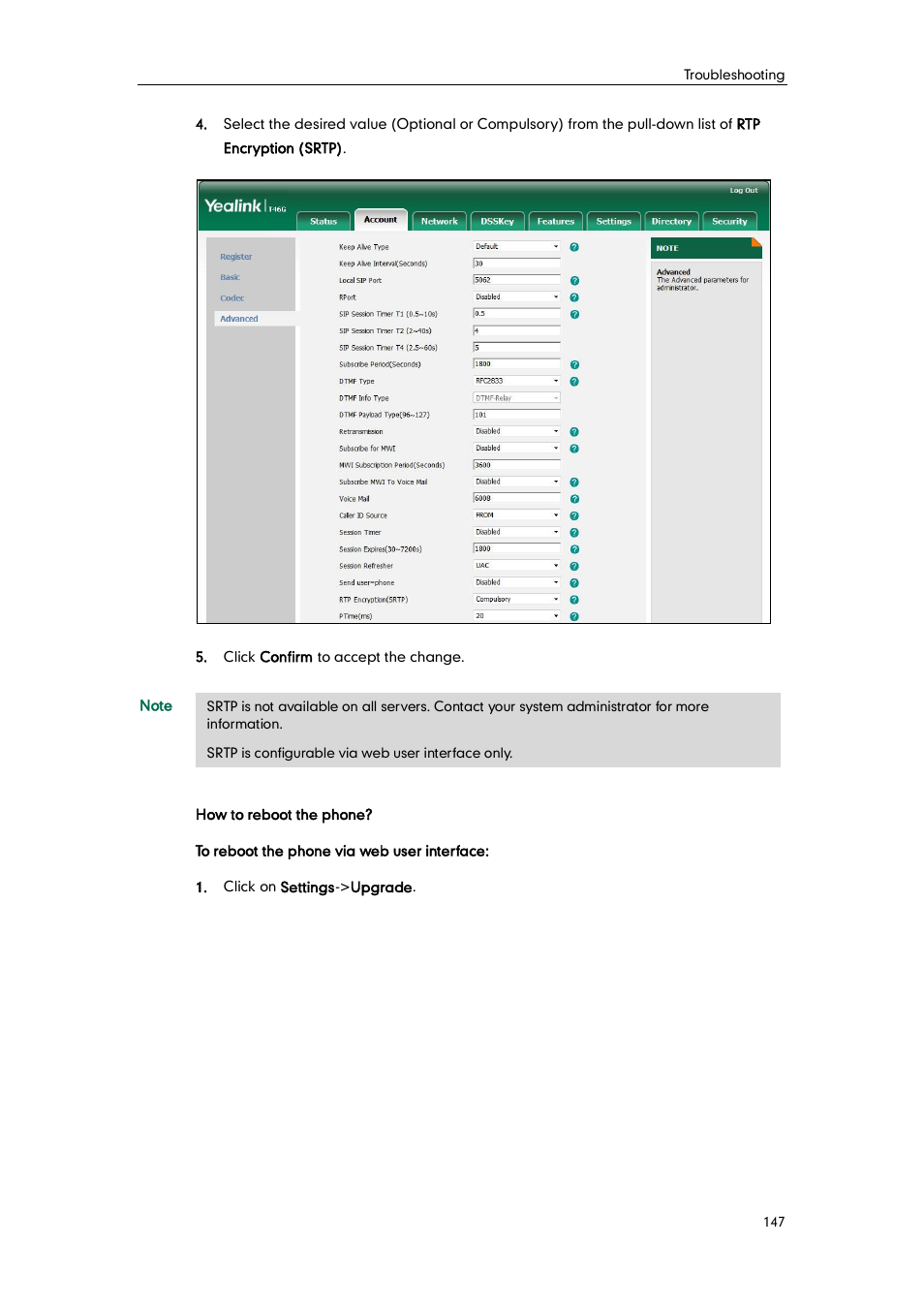 Yealink SIP-T46G User Manual | Page 157 / 168